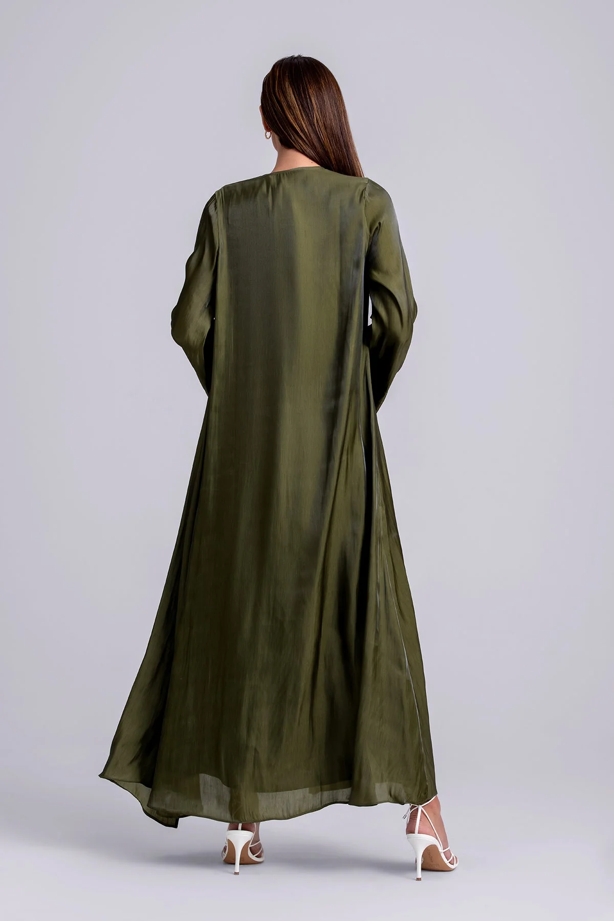 Nora Two Piece Abaya Set- Moss - Image 7
