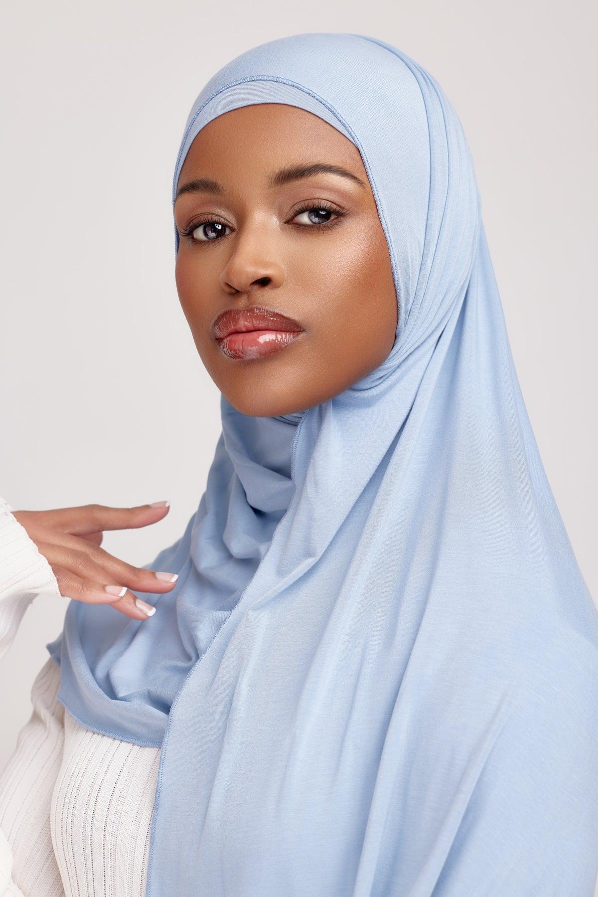 OEKO-TEX™ Bamboo Jersey Hijab Set - Azure Sky - Image 4