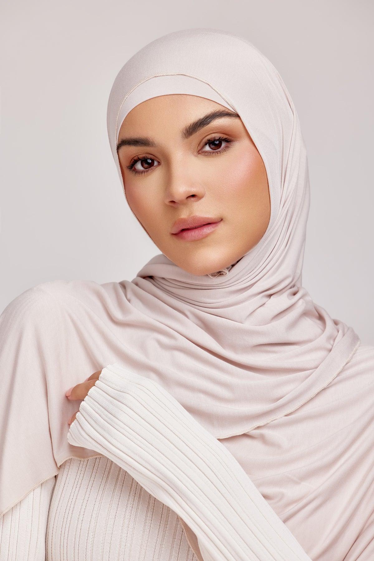 OEKO-TEX™ Bamboo Jersey Hijab Set - Blush Stone - Image 3