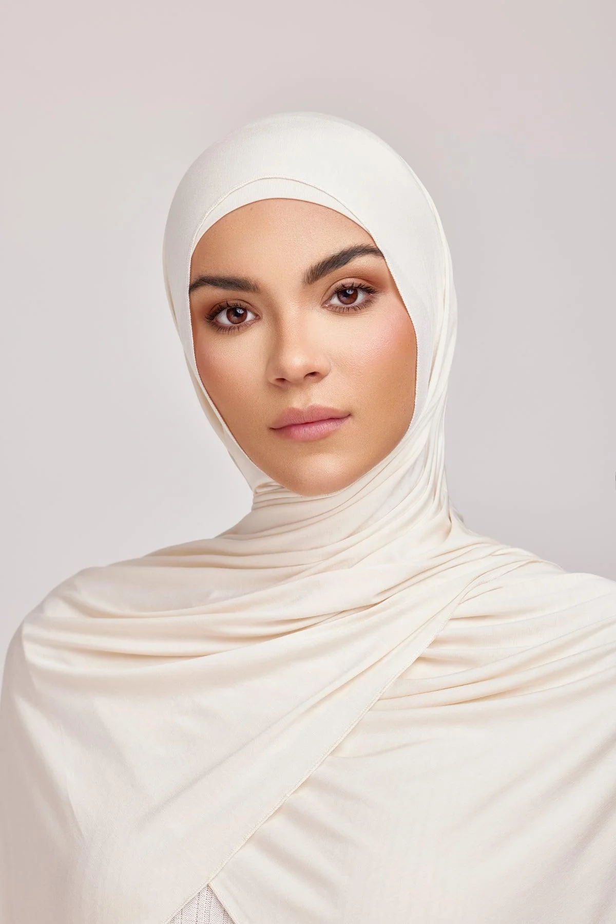 OEKO-TEX™ Bamboo Jersey Hijab Set - Creamy Ivory - Image 3