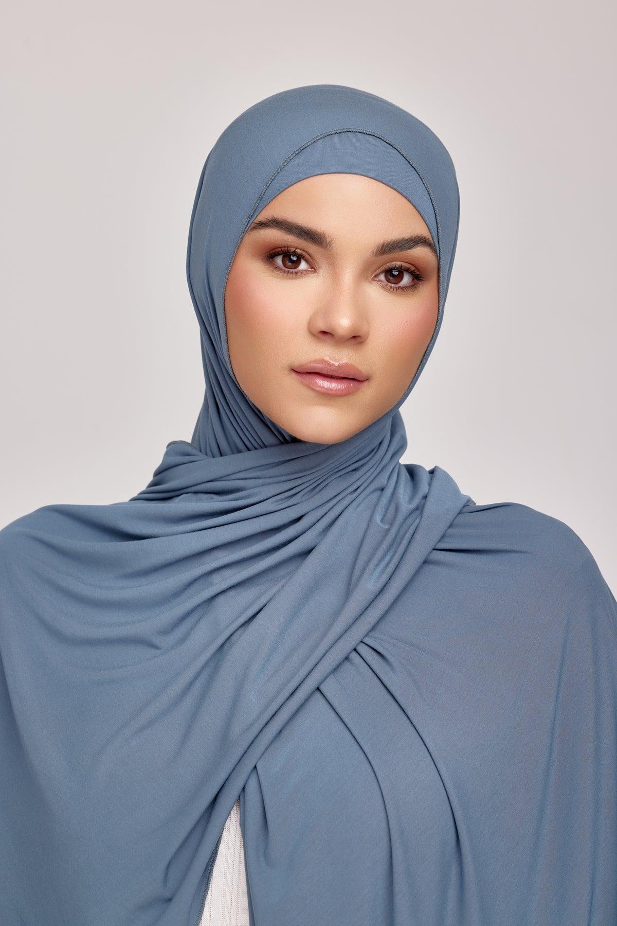 OEKO-TEX™ Bamboo Jersey Hijab Set - Midnight Meadow - Image 3