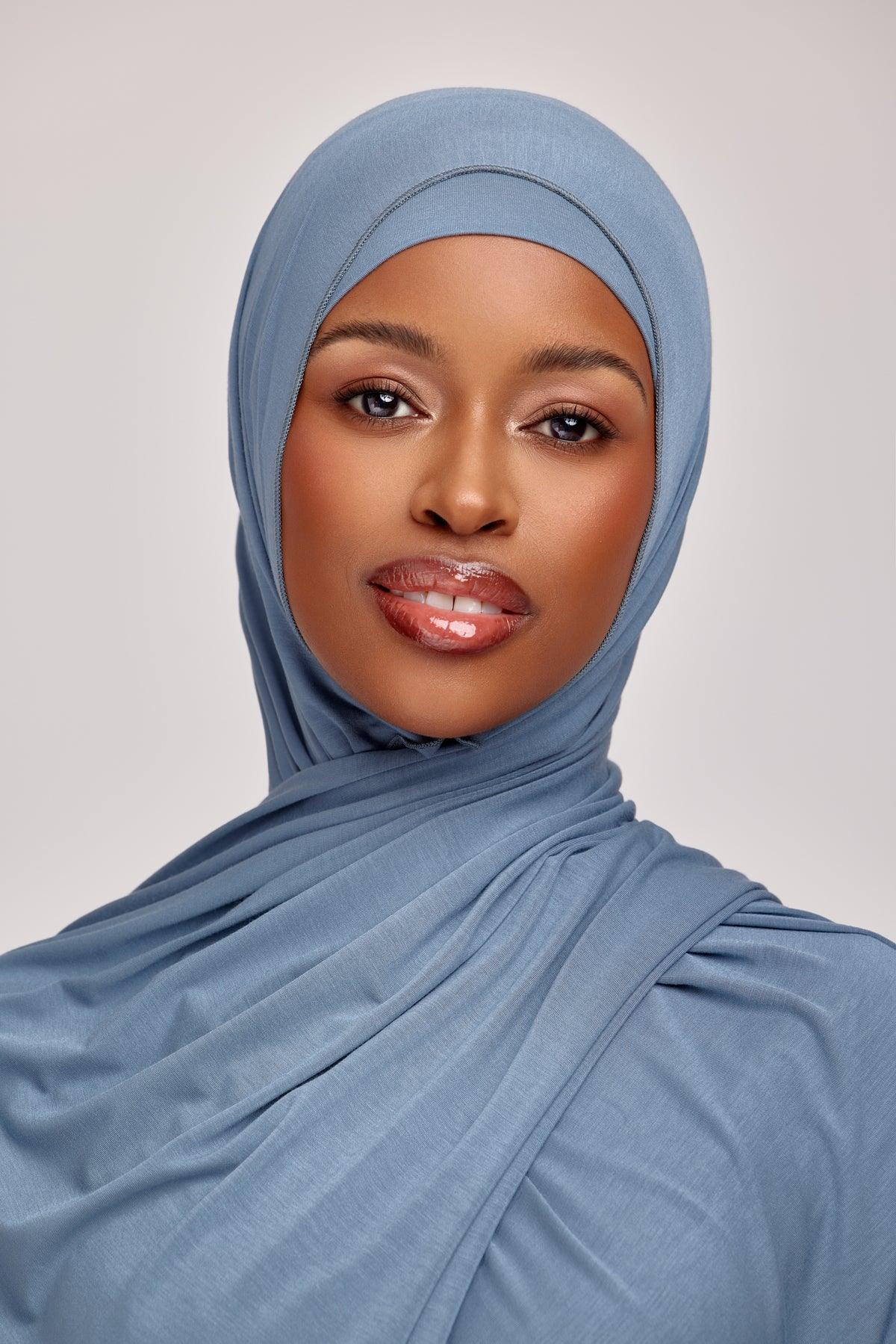 OEKO-TEX™ Bamboo Jersey Hijab Set - Midnight Meadow - Image 4