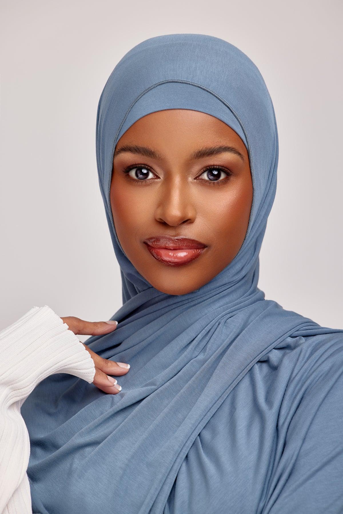 OEKO-TEX™ Bamboo Jersey Hijab Set - Midnight Meadow - Image 5