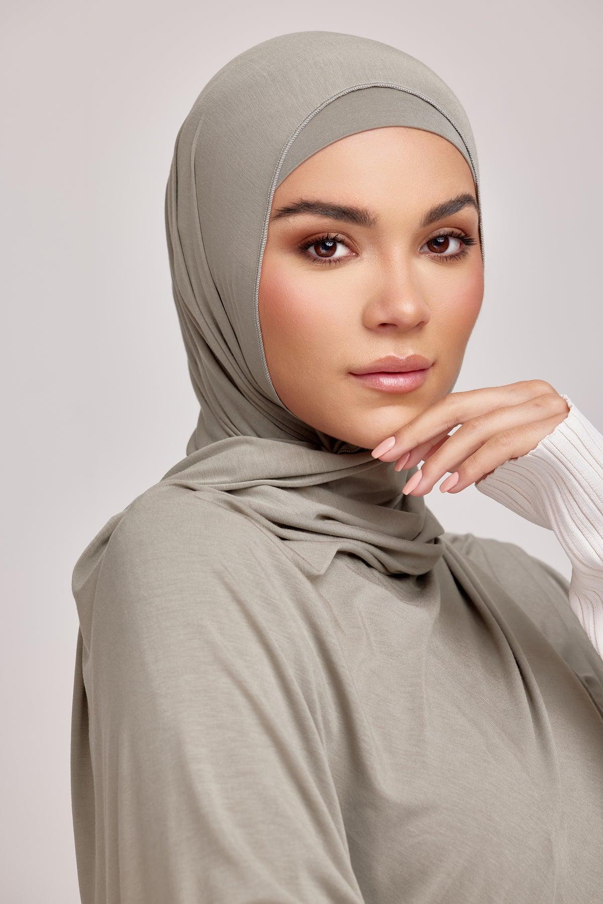 OEKO-TEX™ Bamboo Jersey Hijab Set - Moss Whisper - Image 4