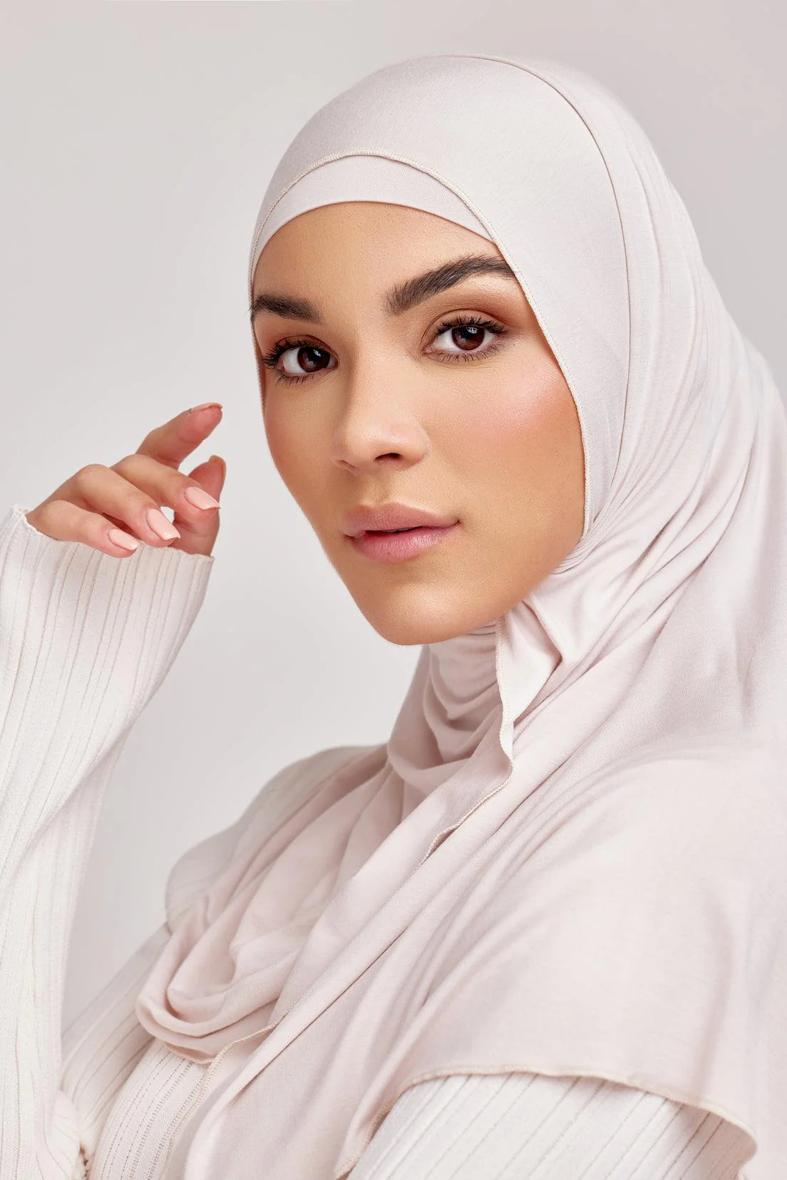 OEKO-TEX™ Bamboo Jersey Hijab Set - Terra Rose - Image 4