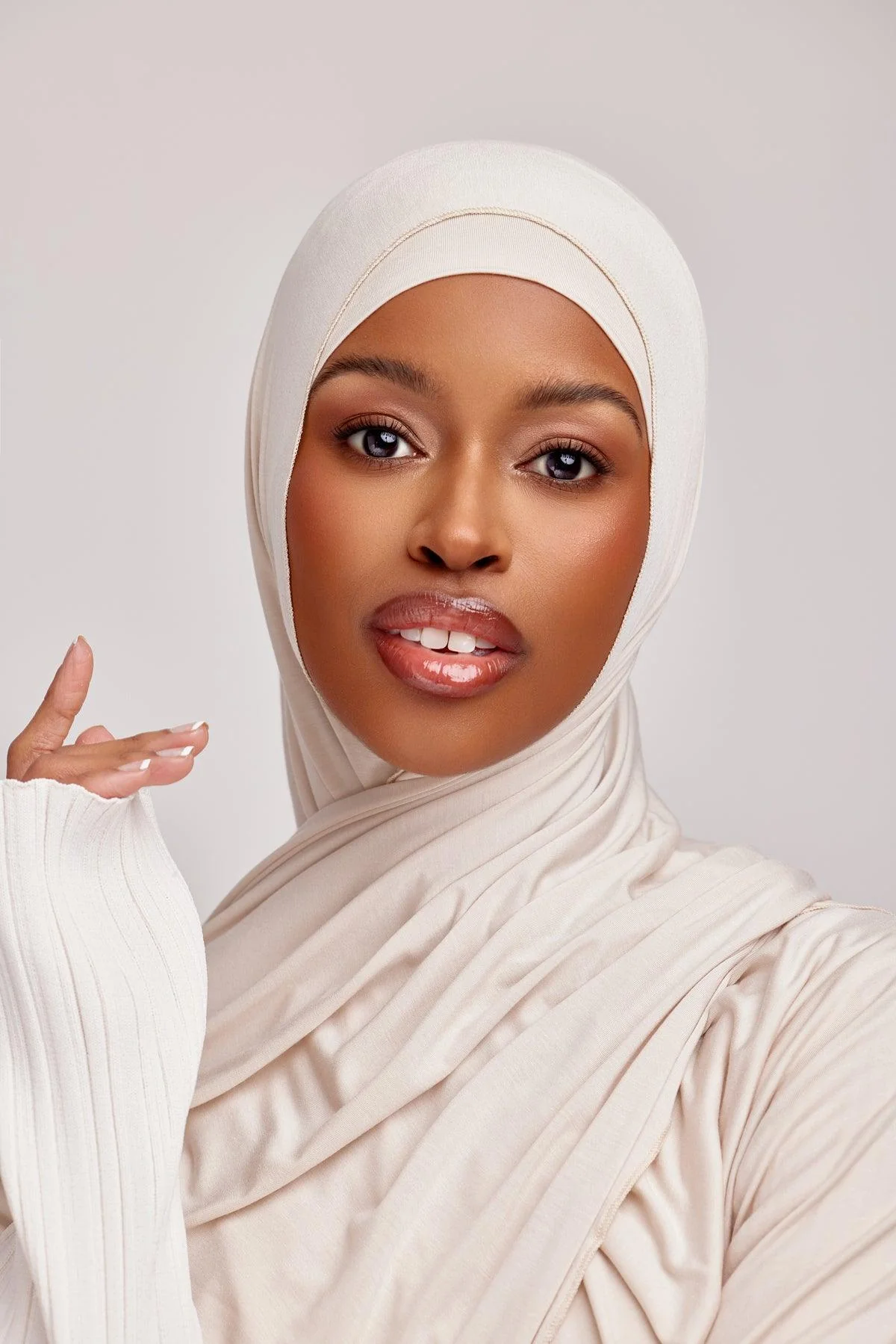OEKO-TEX™ Bamboo Jersey Hijab Set - Warm Dune - Image 3