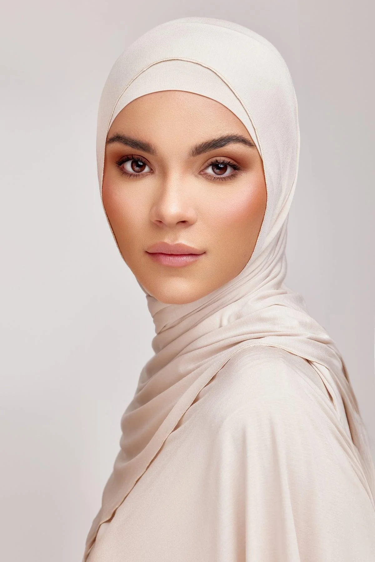OEKO-TEX™ Bamboo Jersey Hijab Set - Warm Dune - Image 4