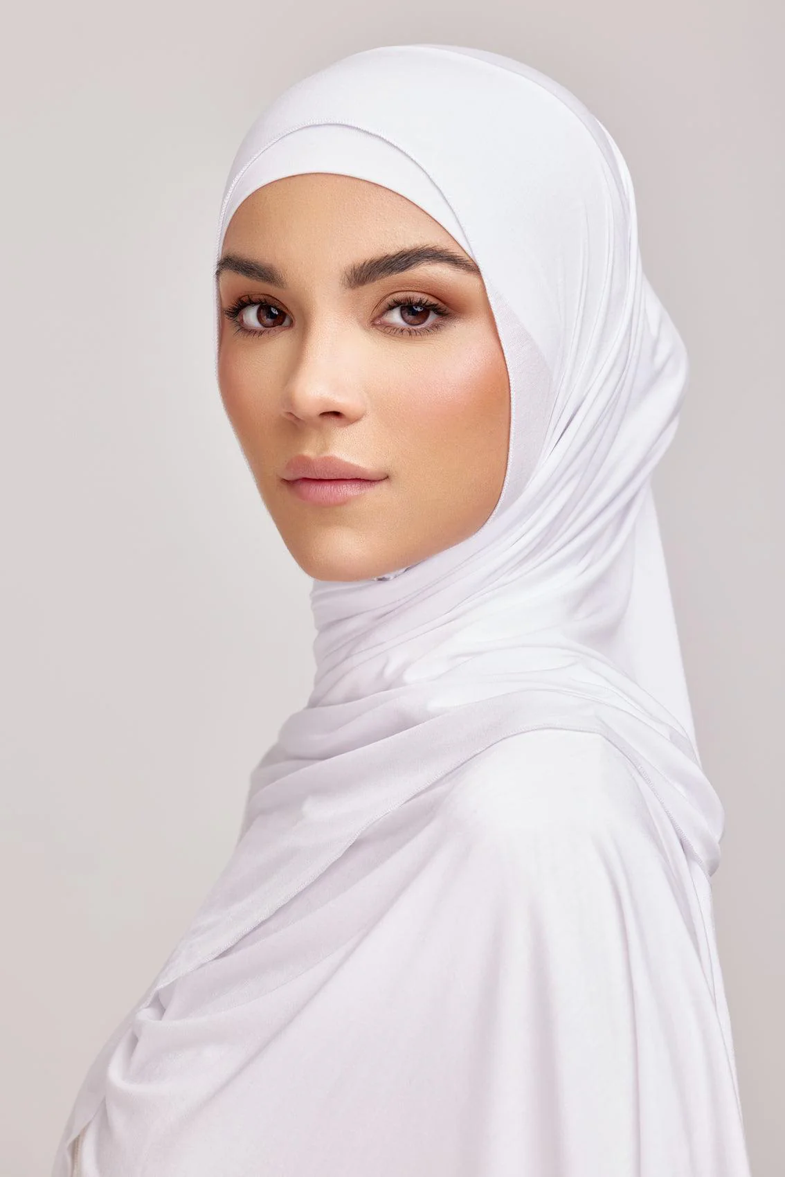 OEKO-TEX™ Bamboo Jersey Hijab Set - White - Image 3