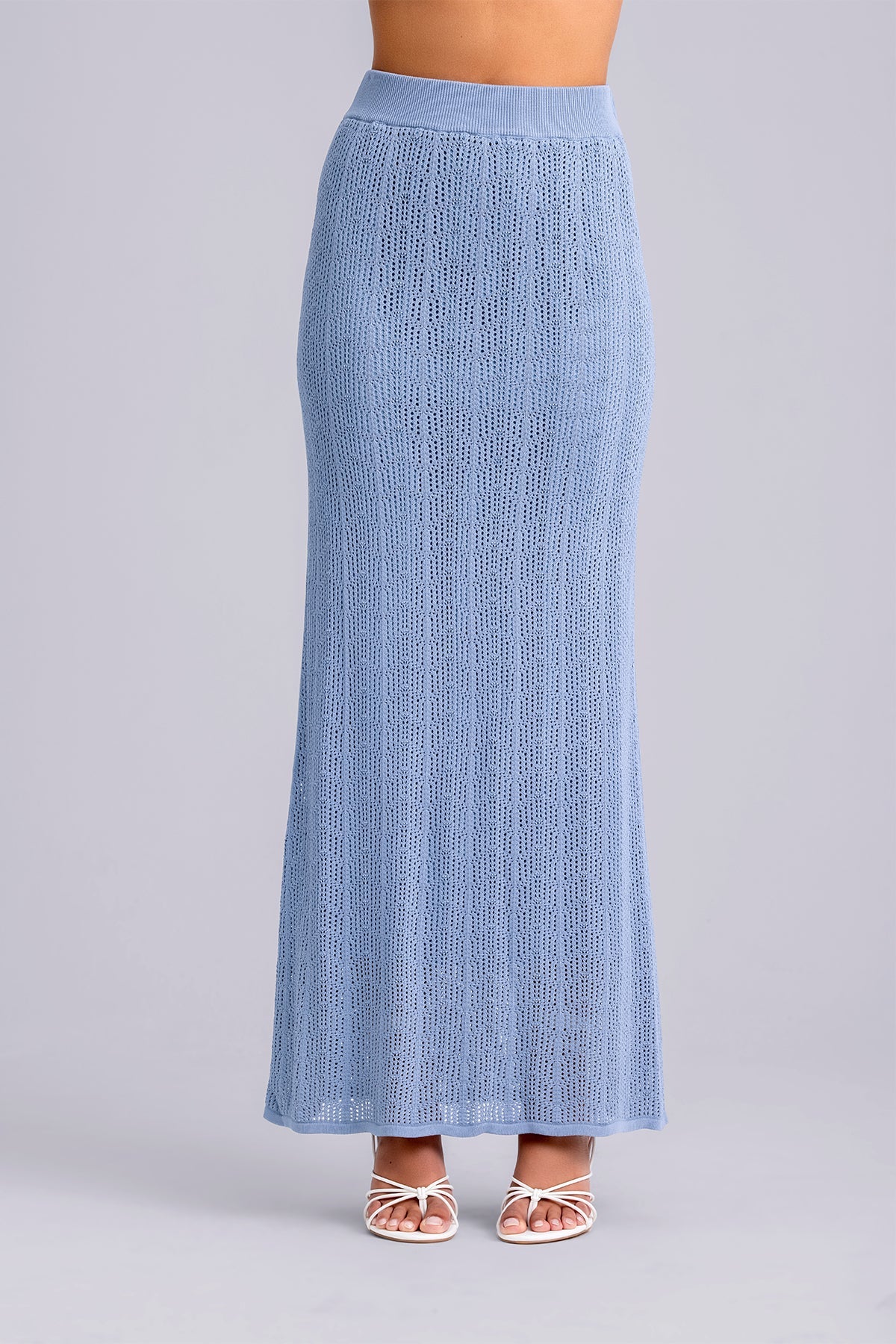 Oula Crochet Top & Maxi Skirt Set- Slate - Image 8