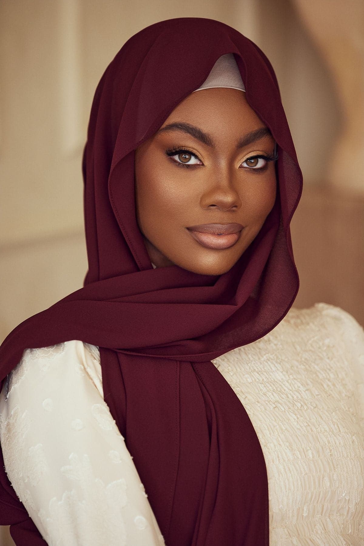 Premium Chiffon Hijab - Burgundy