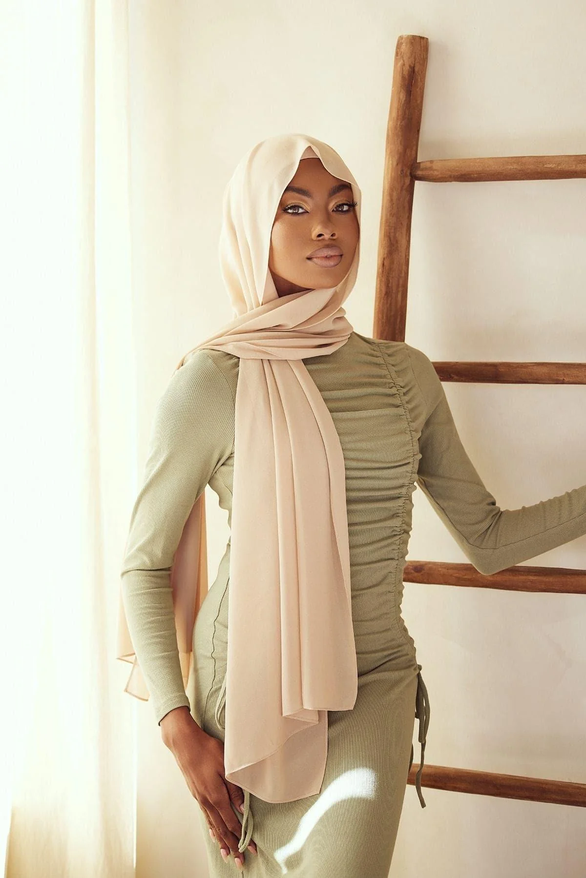 Premium Chiffon Hijab - Linen - Image 2