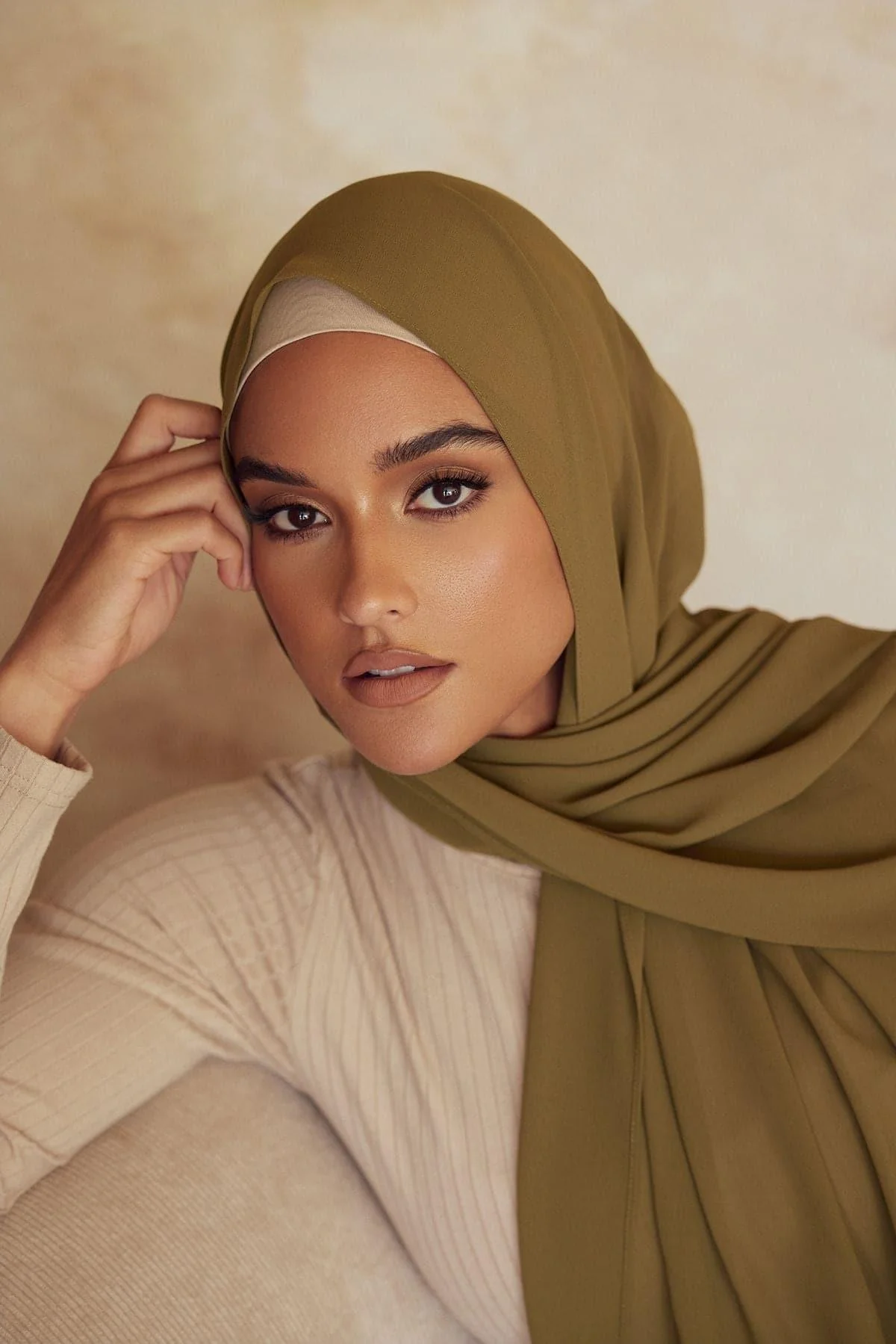 Premium Chiffon Hijab - Olive