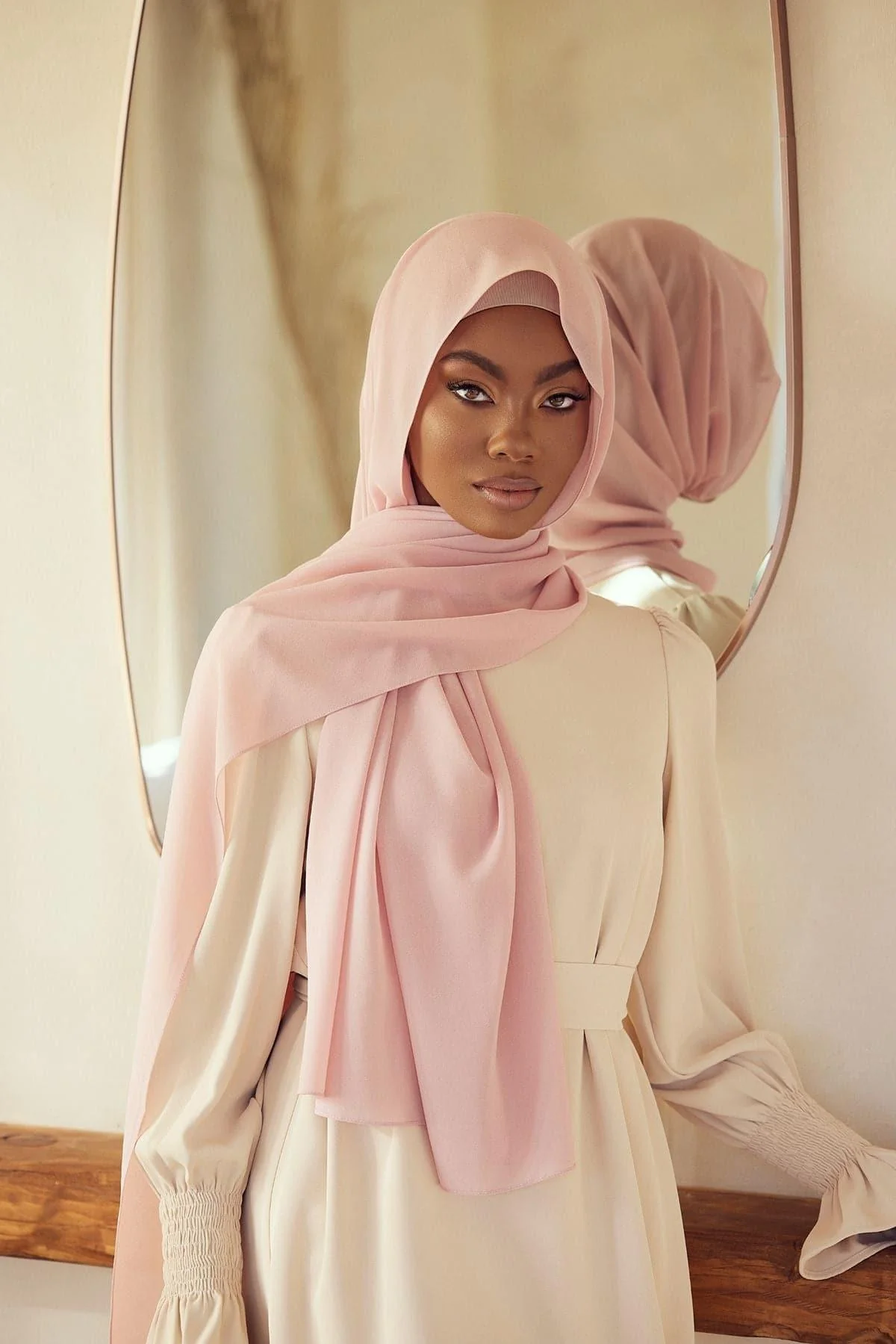 Premium Chiffon Hijab - Rose - Image 2
