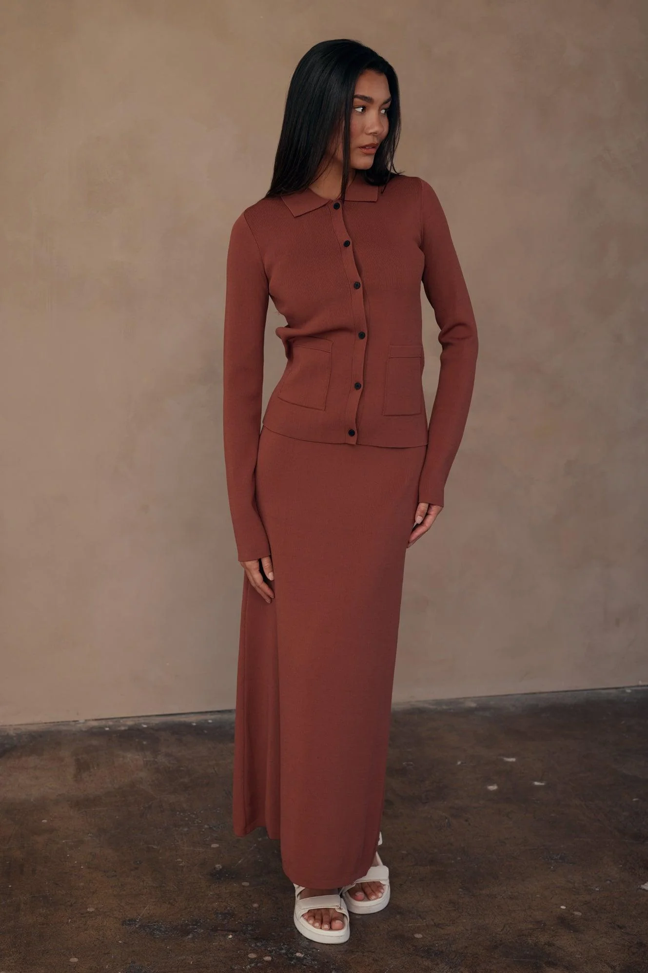 Raya Flat Knit Maxi Skirt - Image 8
