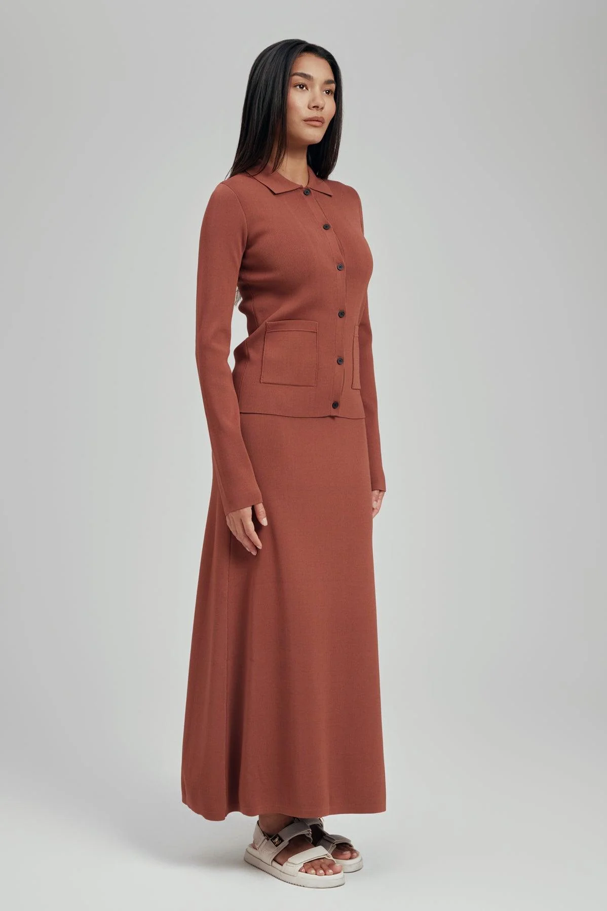 Raya Long Sleeve Flat Knit Cardigan - Image 4
