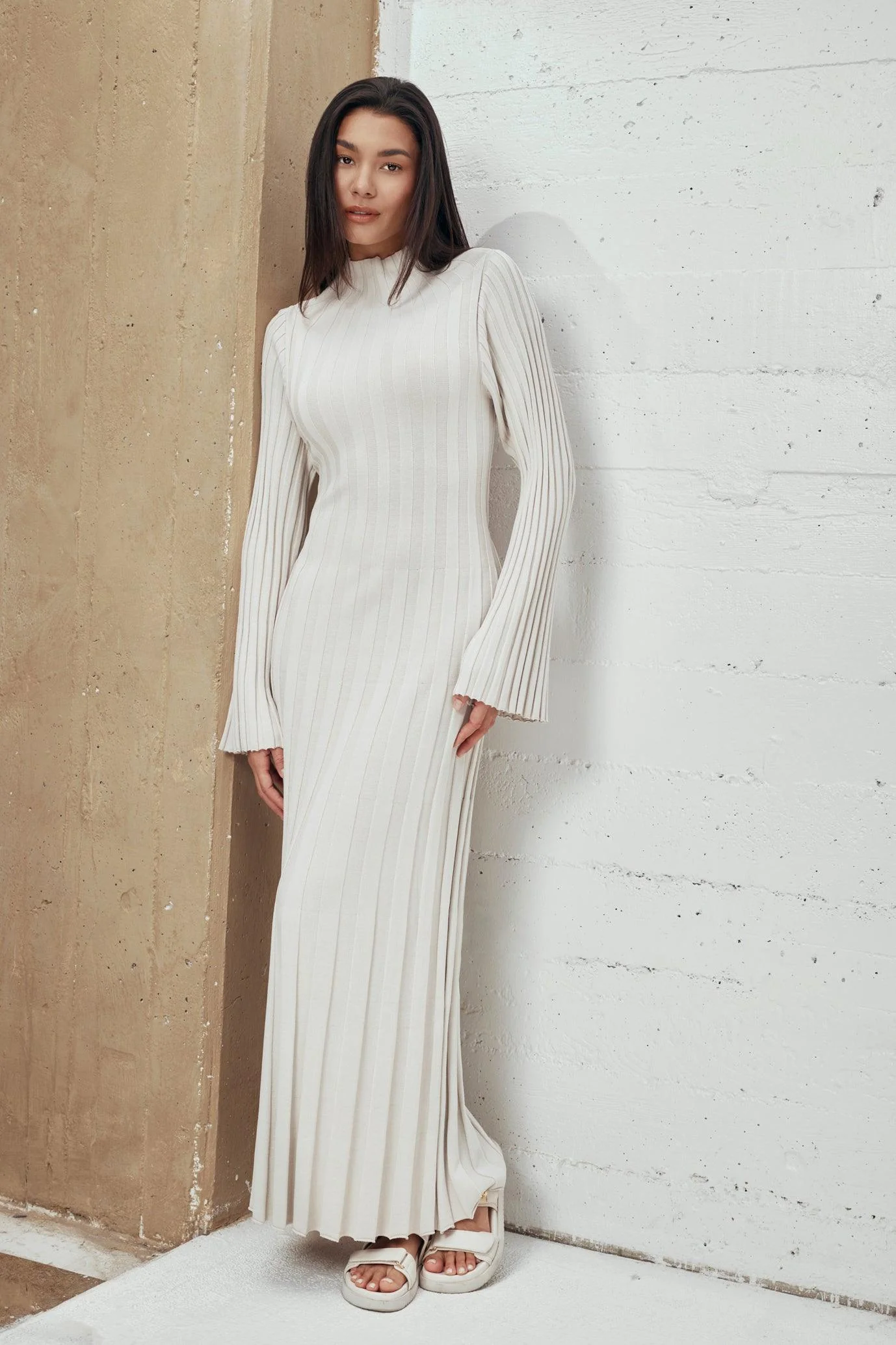 Remi Ribbed Knit Long Sleeve Maxi Dress - Image 6
