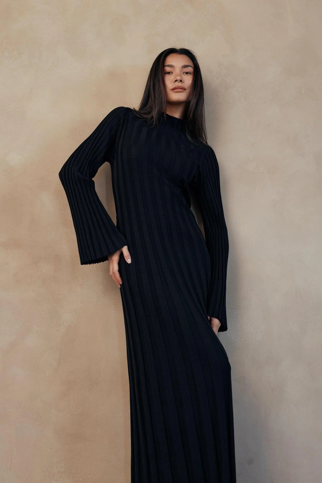 Remi Ribbed Knit Long Sleeve Maxi Dress - Image 5
