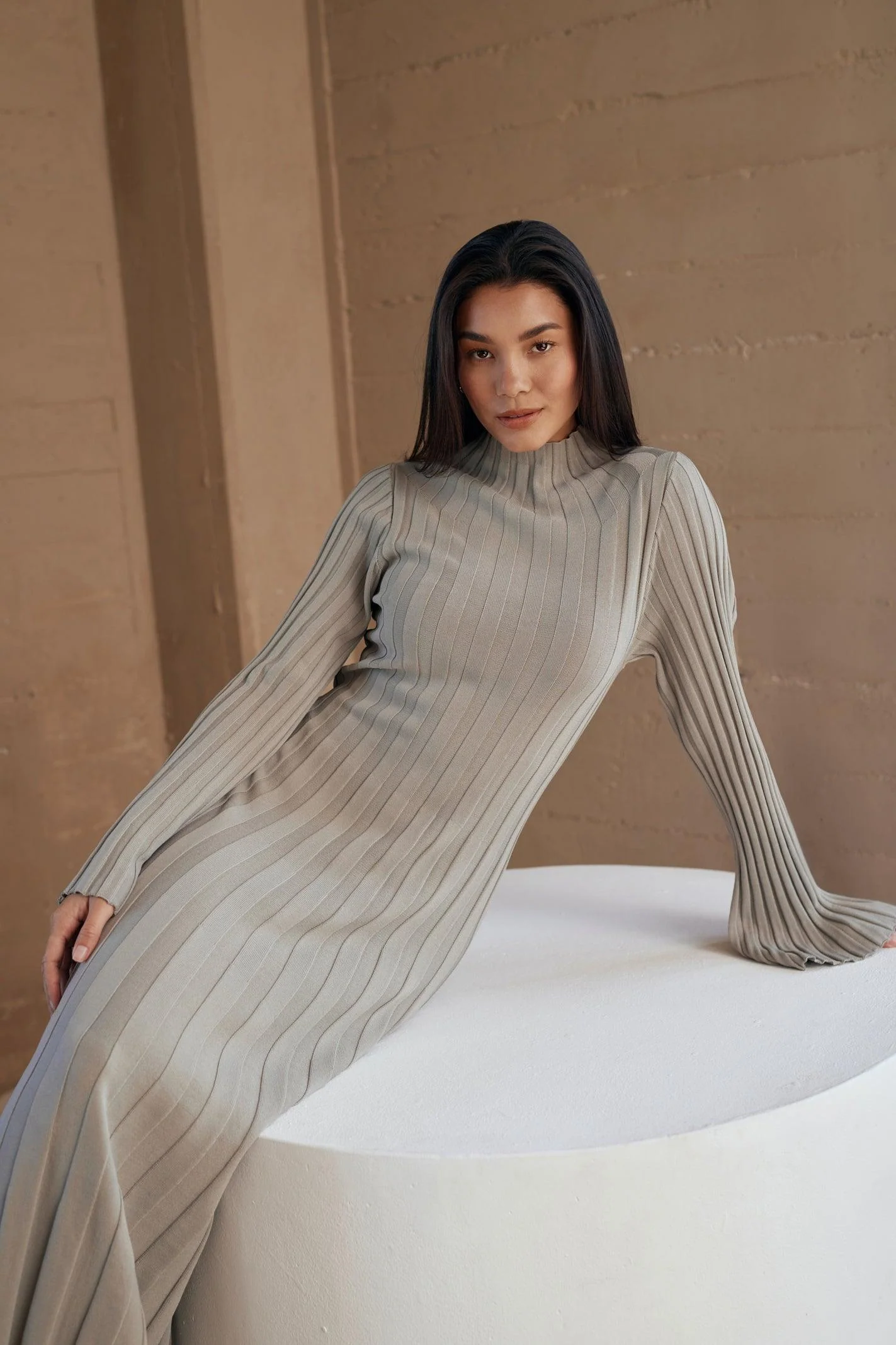 Remi Ribbed Knit Long Sleeve Maxi Dress - Image 7