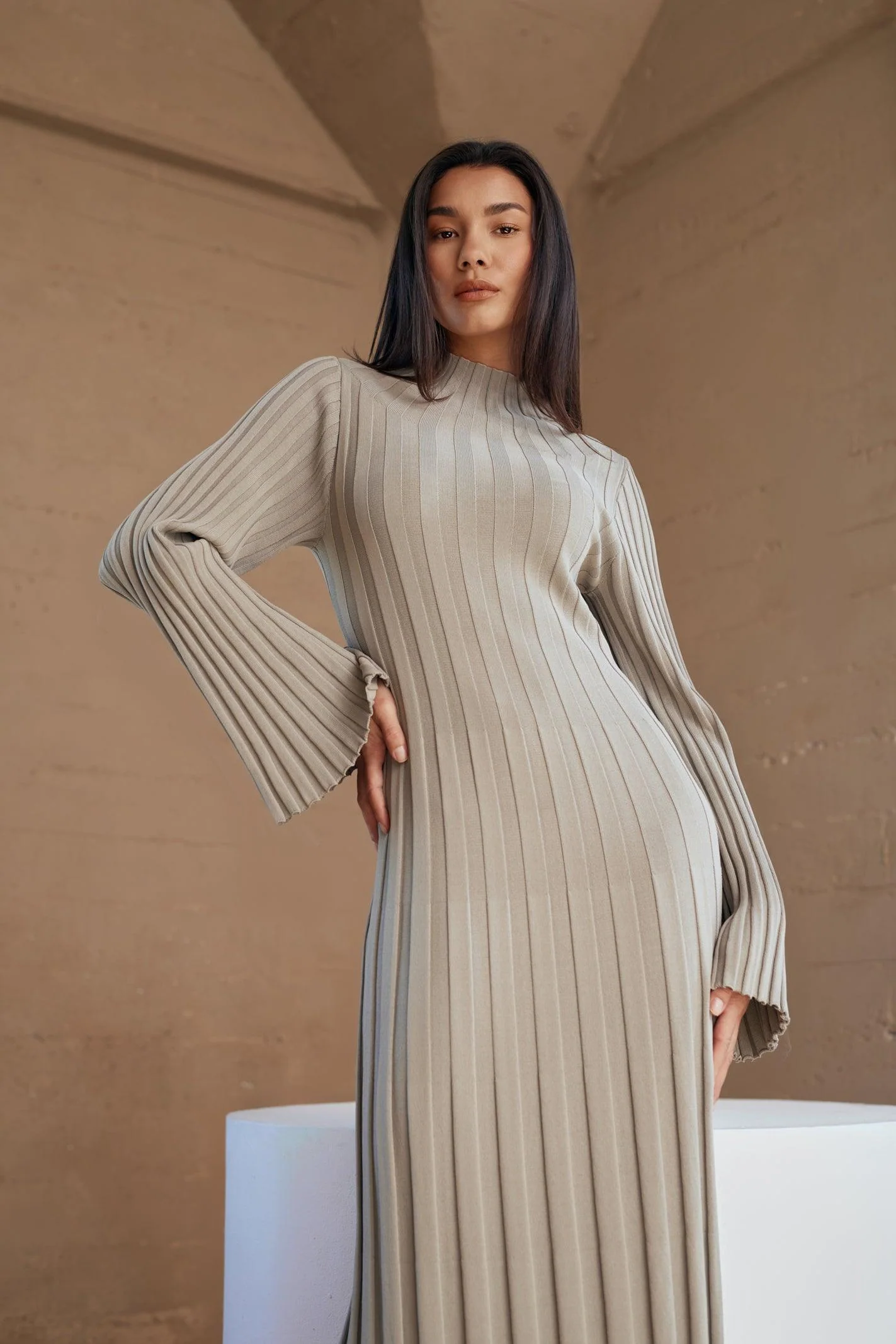 Remi Ribbed Knit Long Sleeve Maxi Dress - Image 8