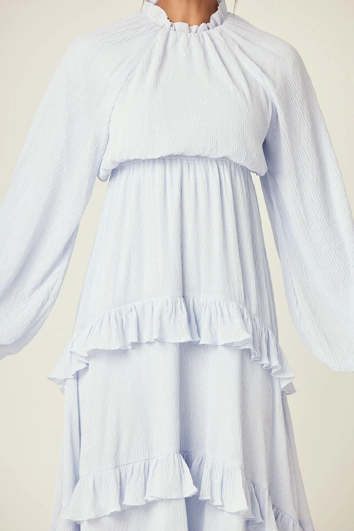 Rihanna Ruffled Smock Maxi Dress - Sky - Image 7