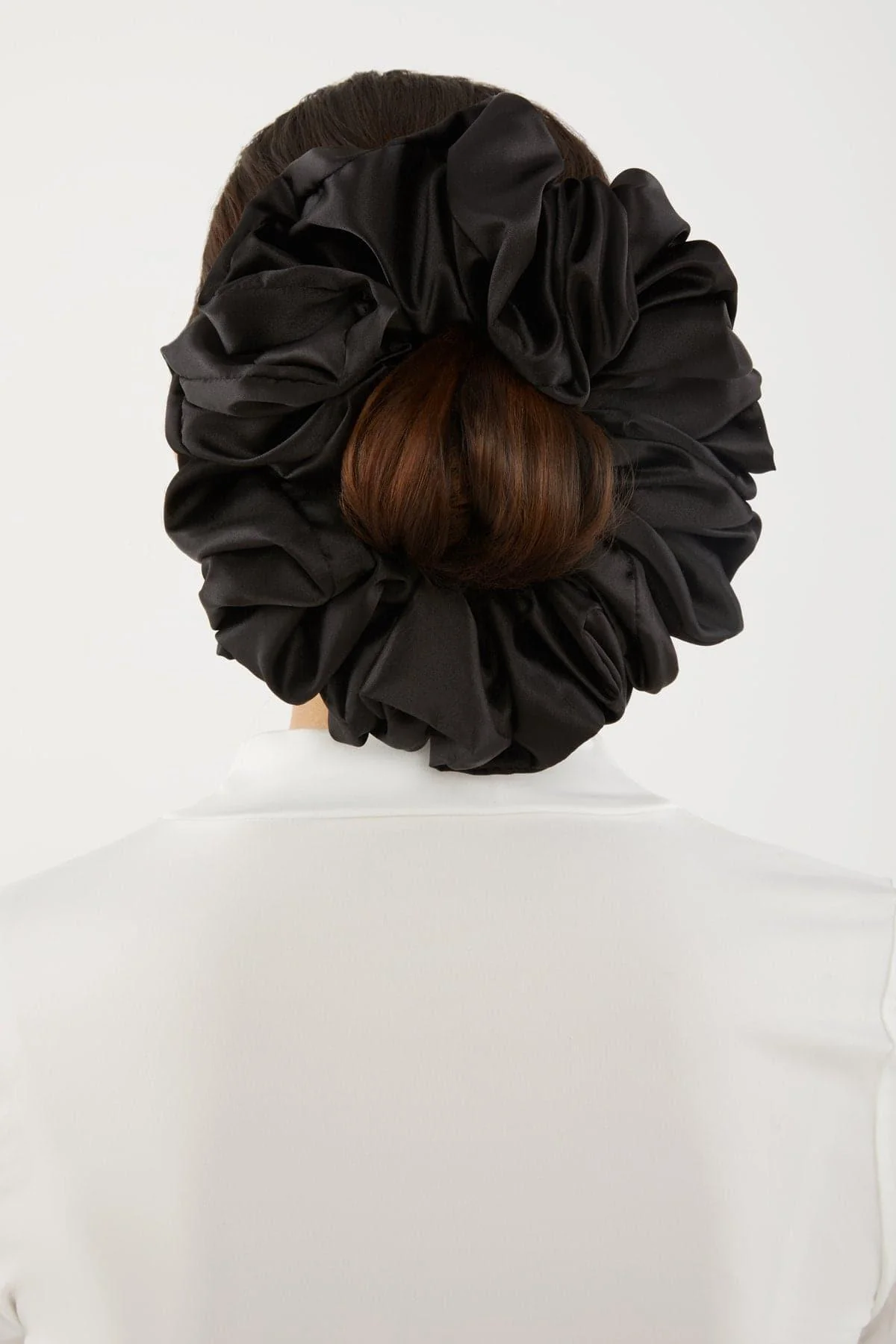 Satin Hijab Scrunchie- Black - Image 3