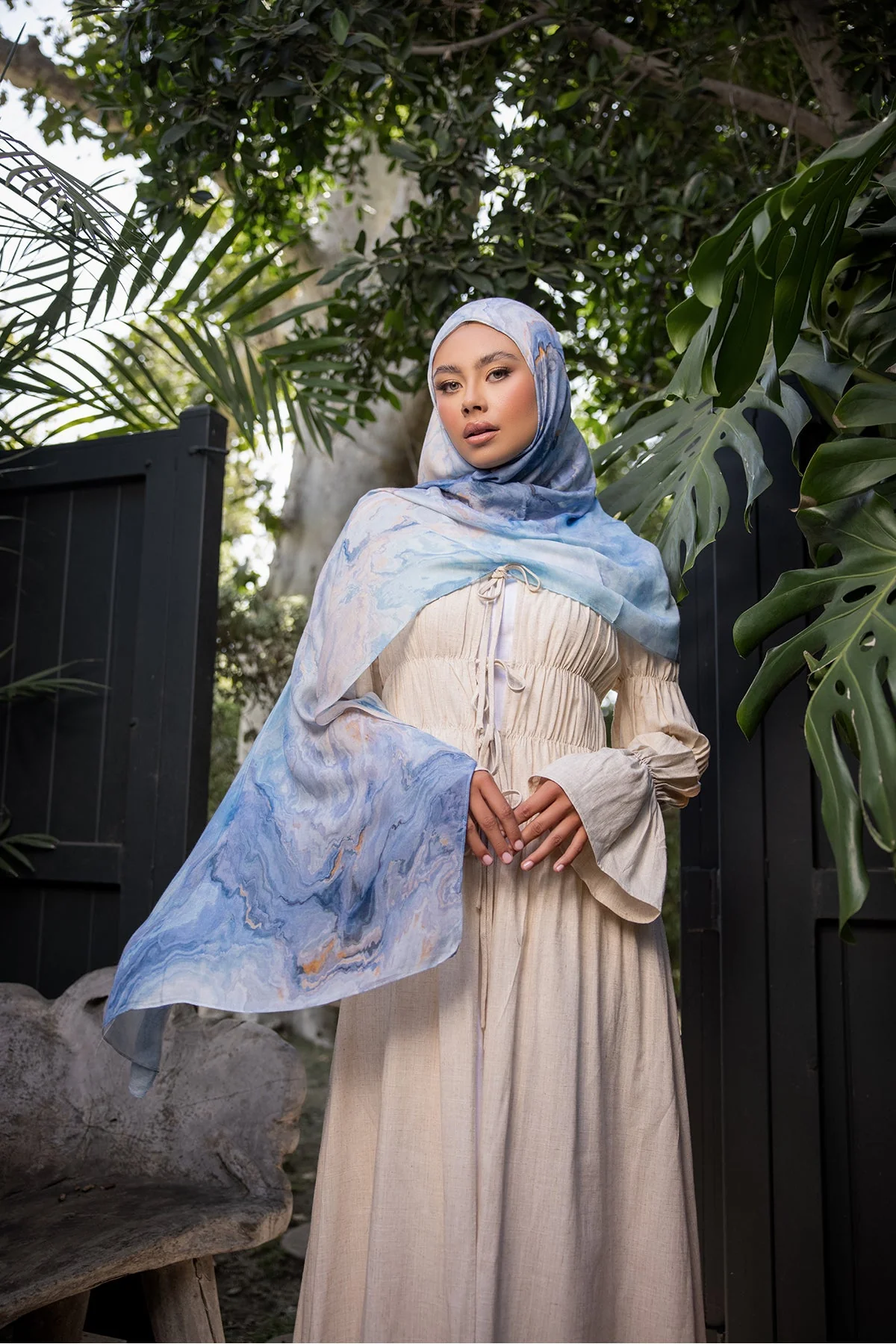 Sea Print Modal Hijab - Image 3