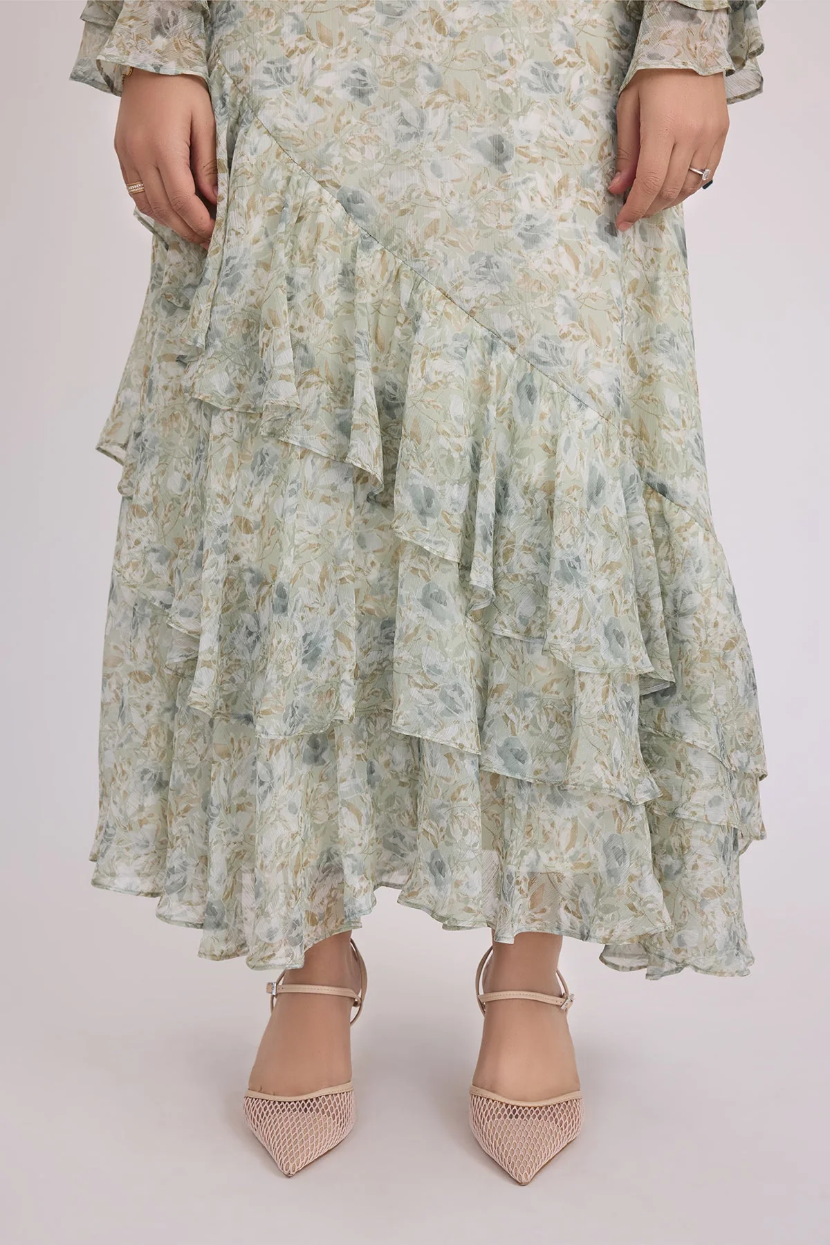 Selena Long Sleeve Maxi Dress - Green - Image 5