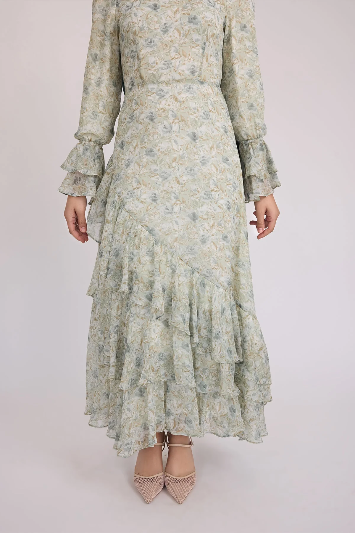 Selena Long Sleeve Maxi Dress - Green - Image 7