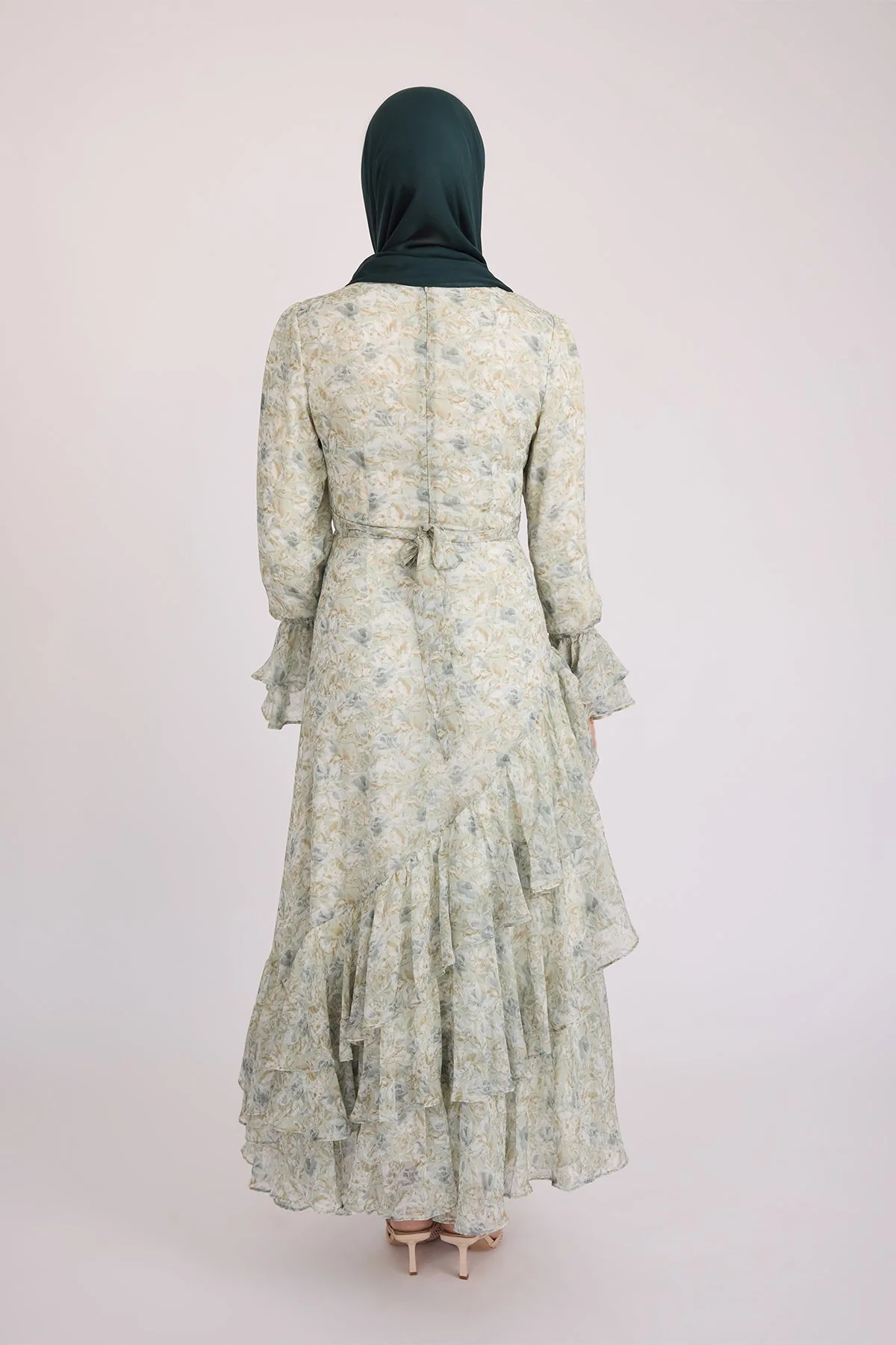 Selena Long Sleeve Maxi Dress - Green - Image 9