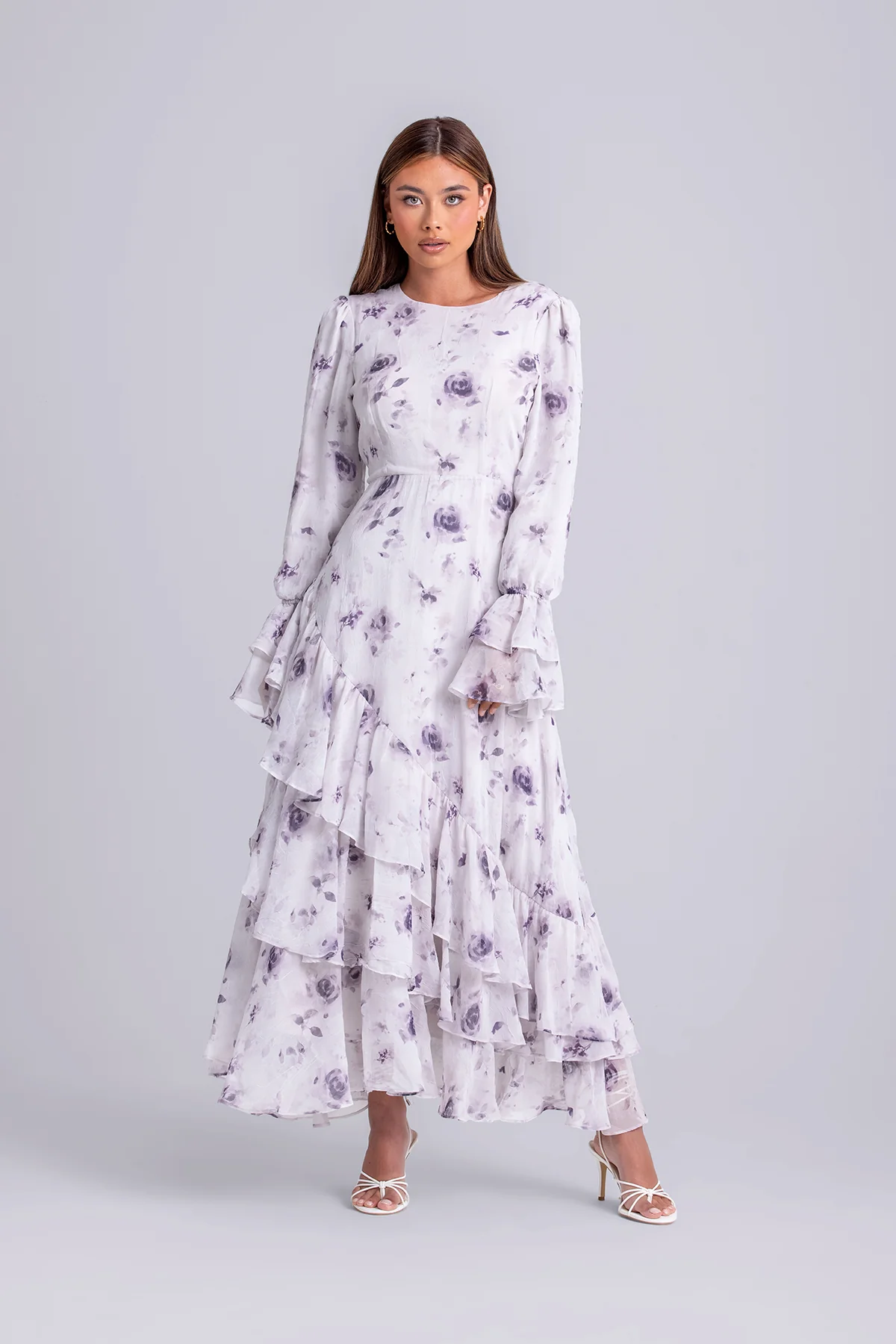 Selena Long Sleeve Maxi Dress- Violet Veil - Image 2