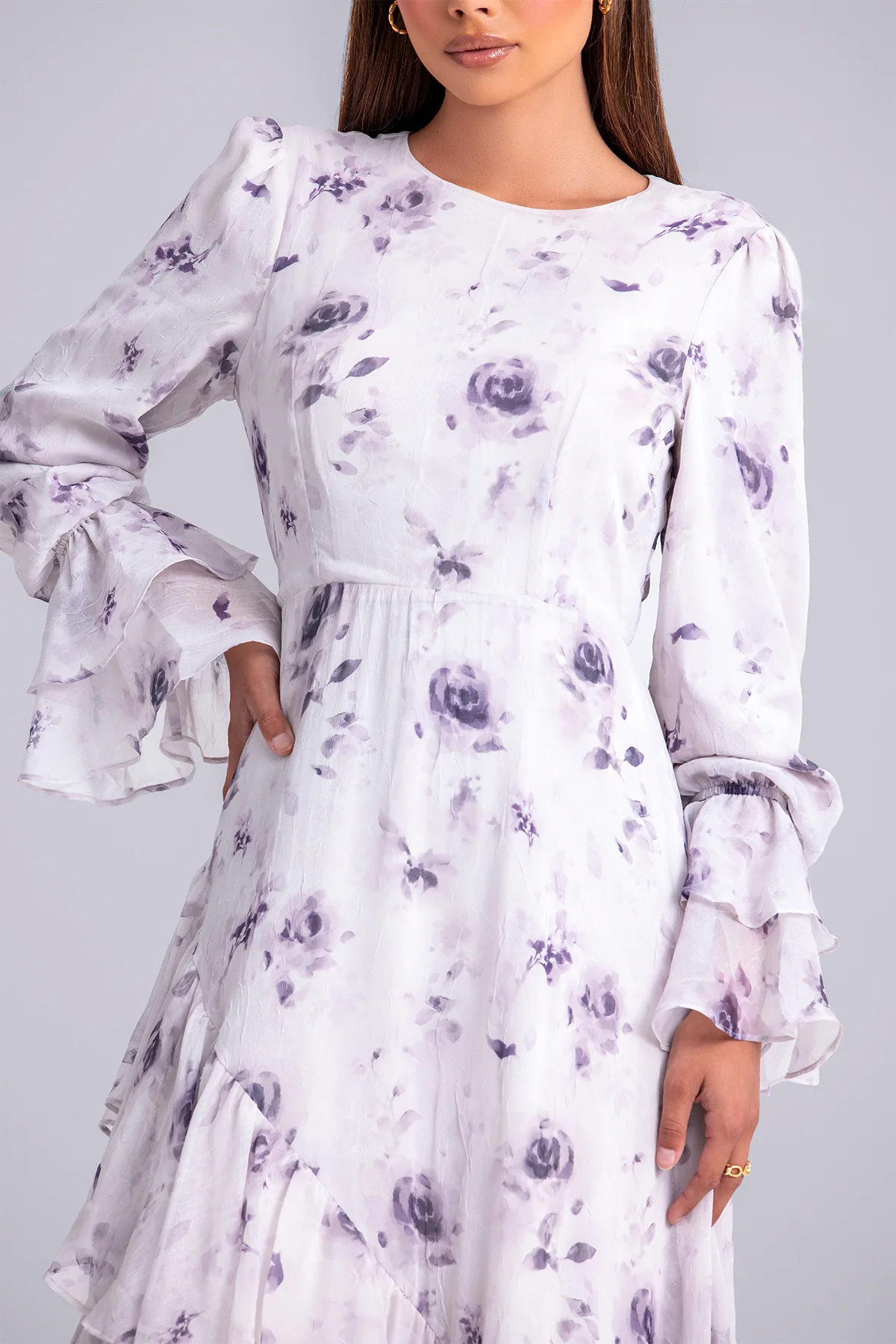 Selena Long Sleeve Maxi Dress- Violet Veil - Image 4