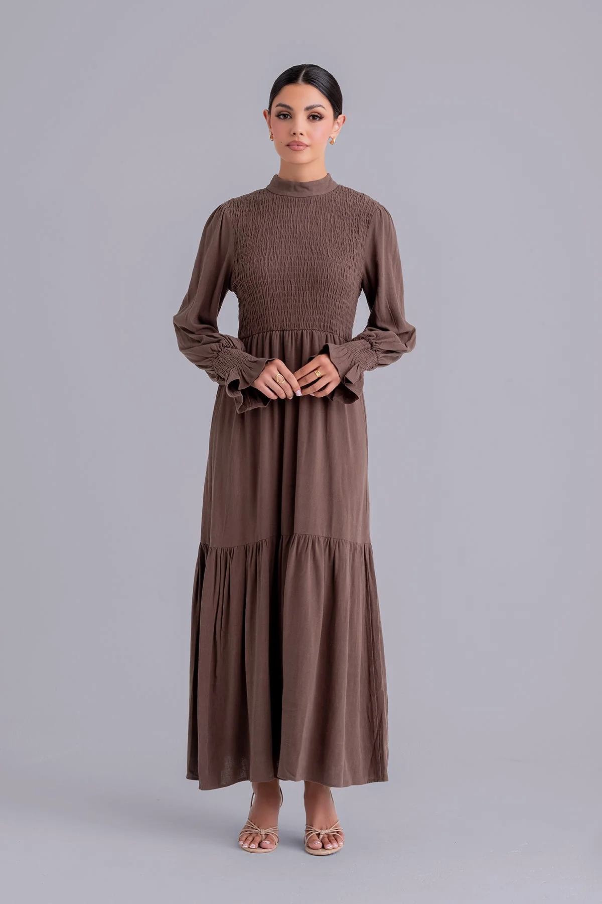 Serena Linen Maxi Dress - Espresso - Image 2