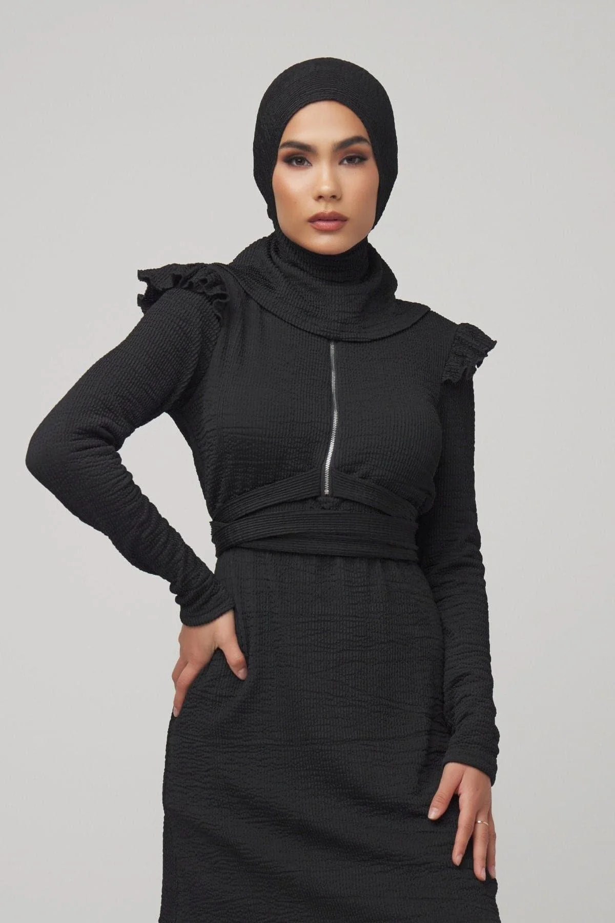 Sophia 3-Piece Modest Swimsuit - Black - Image 2