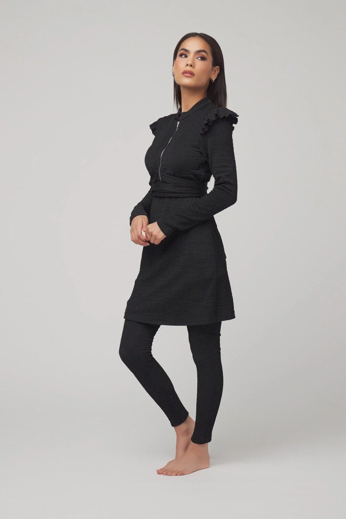 Sophia 3-Piece Modest Swimsuit - Black - Image 5