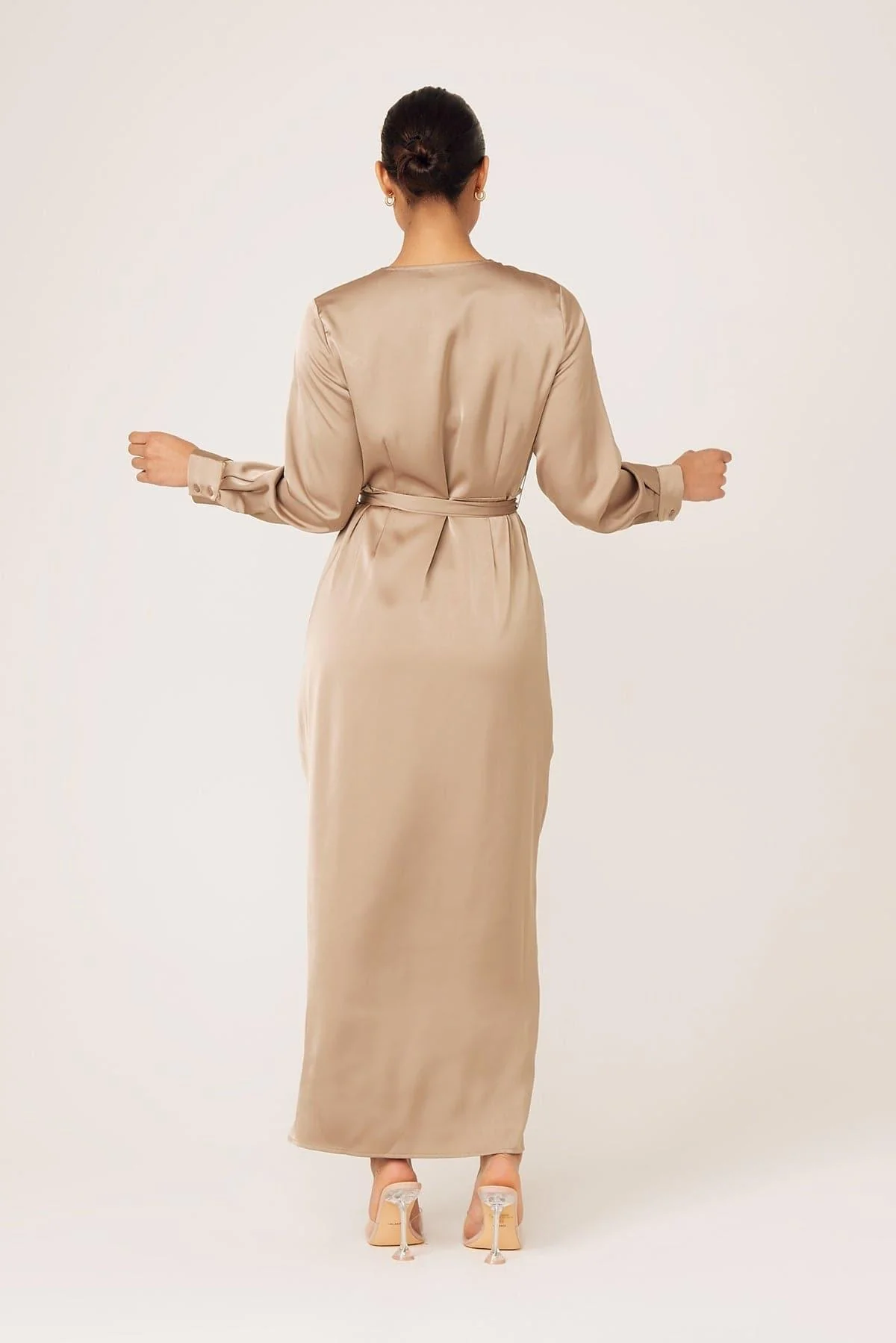 Thalia Ruched Tie Maxi Dress-  Sand Dune - Image 8