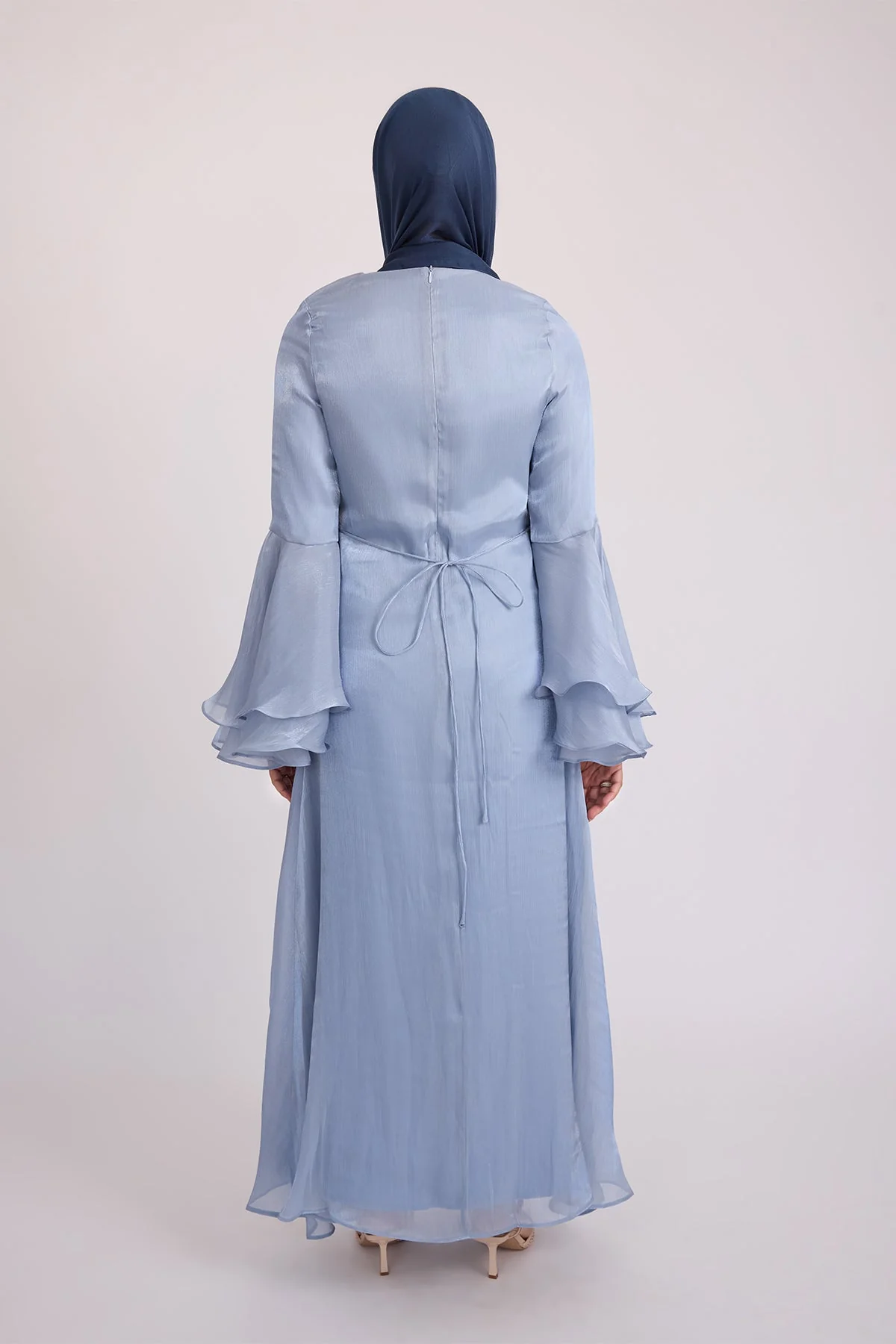 Vivienne Large Ruffle Sleeve Dress - Sea - Image 7