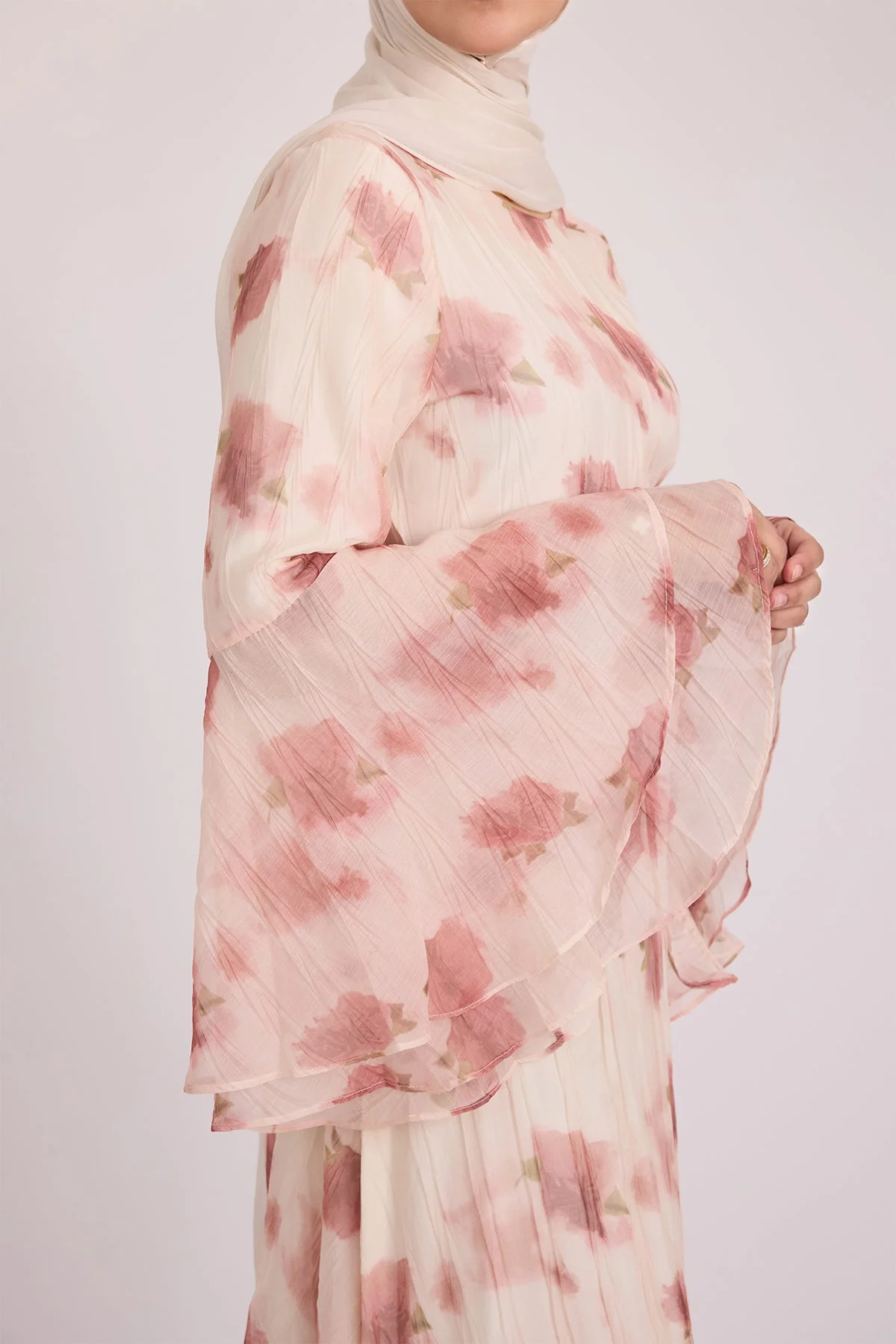 Vivienne Large Ruffle Sleeve Dress - Terra Rose - Image 11
