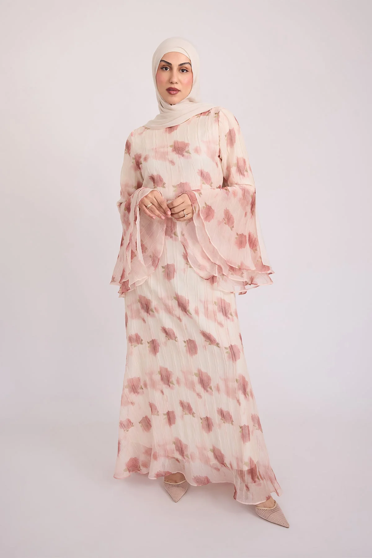 Vivienne Large Ruffle Sleeve Dress - Terra Rose - Image 3