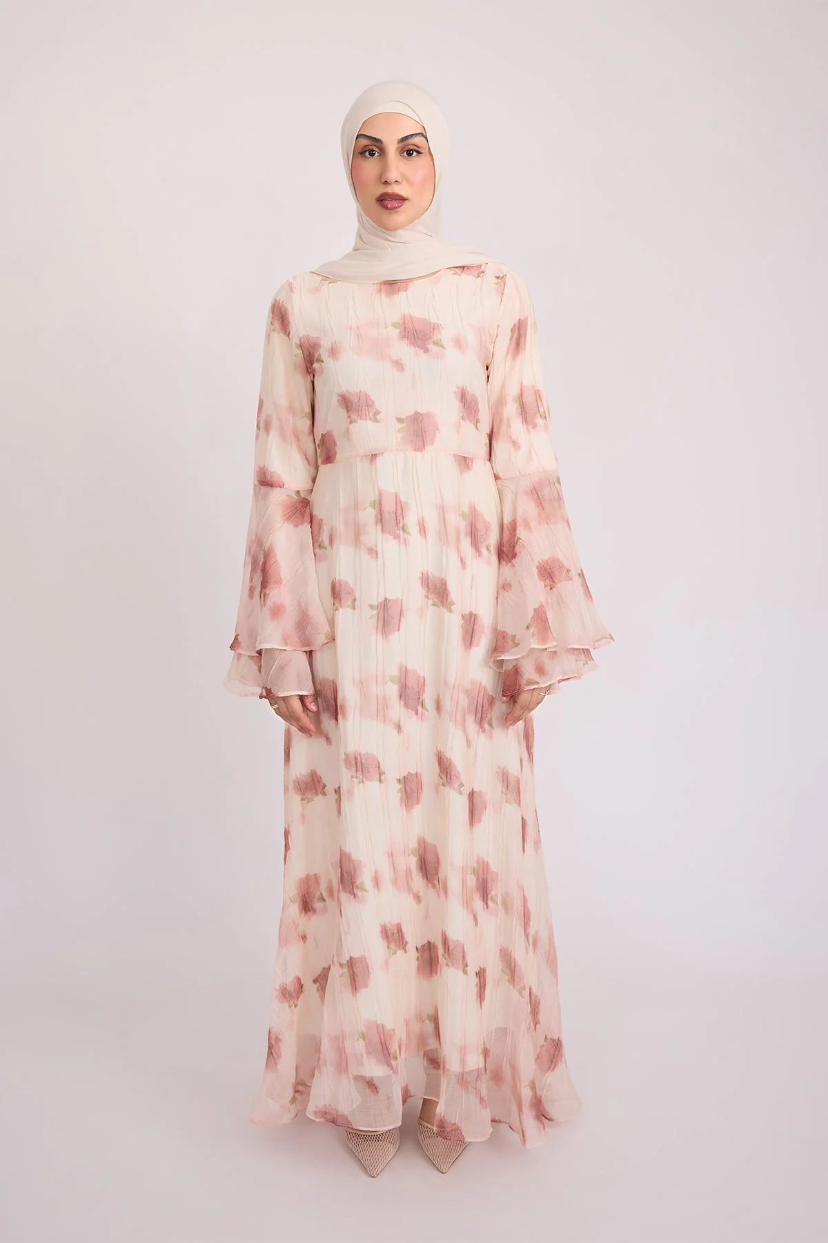 Vivienne Large Ruffle Sleeve Dress - Terra Rose - Image 5