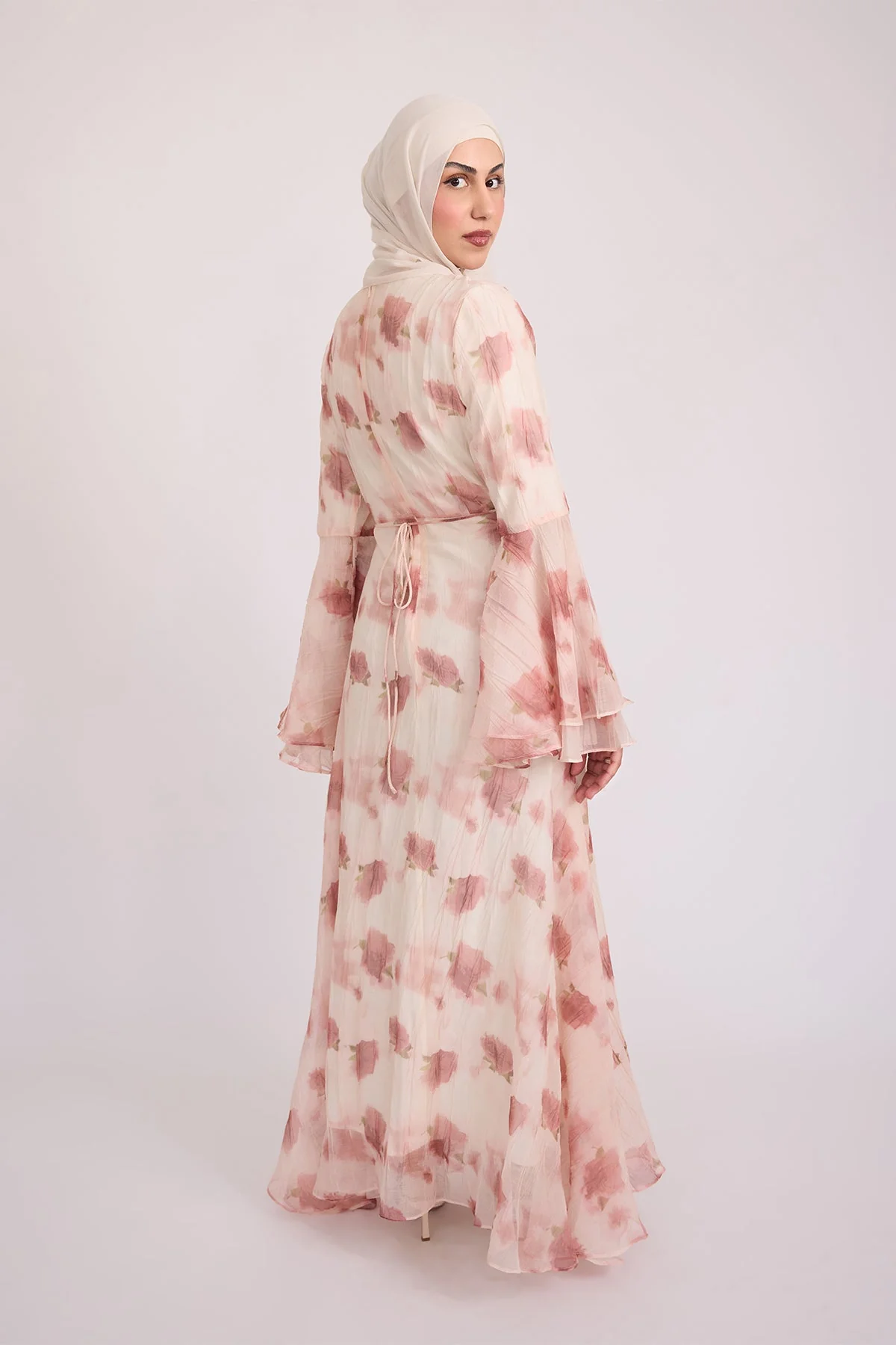 Vivienne Large Ruffle Sleeve Dress - Terra Rose - Image 6