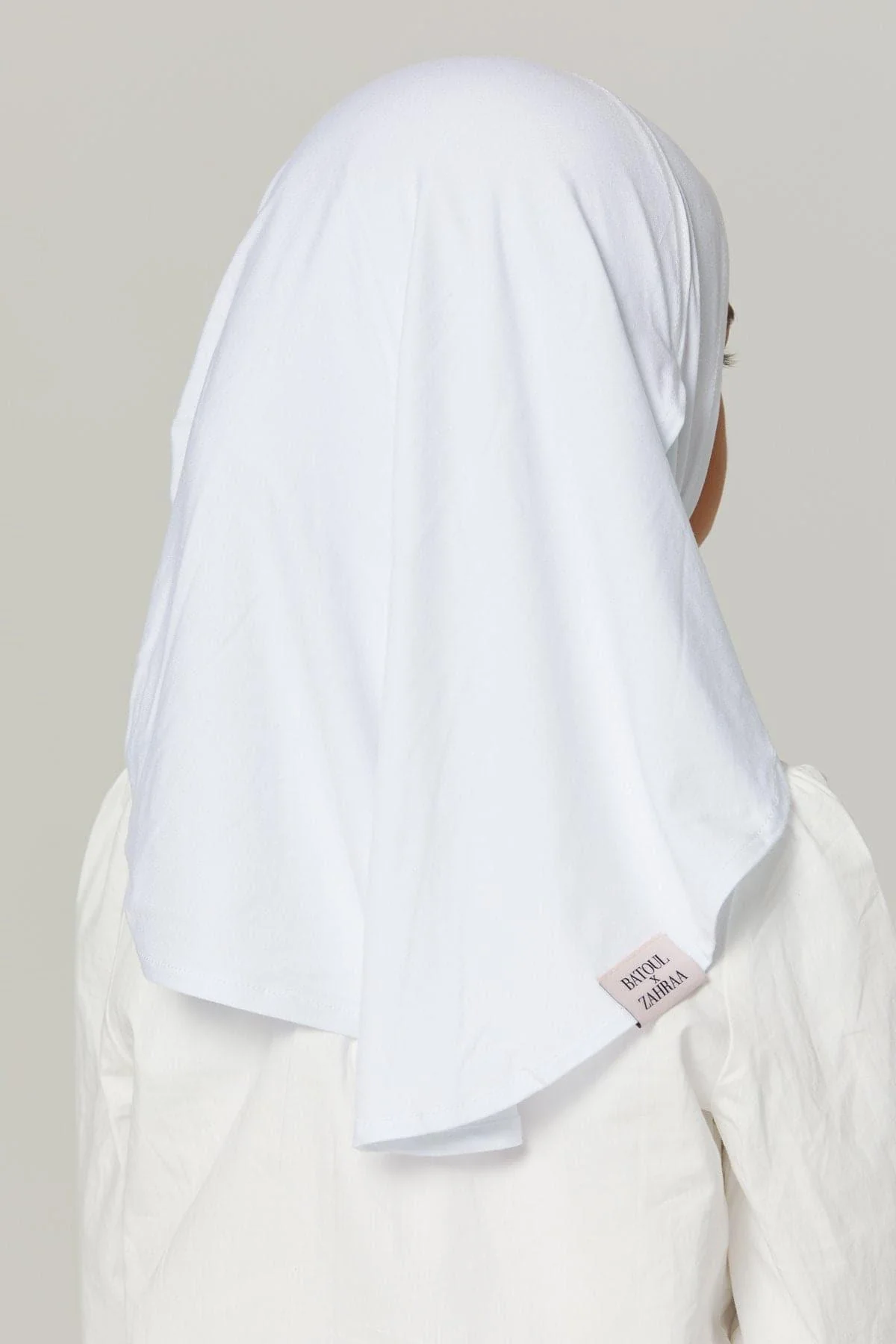 Youth Instant Jersey Hijab - Snow White - Image 3