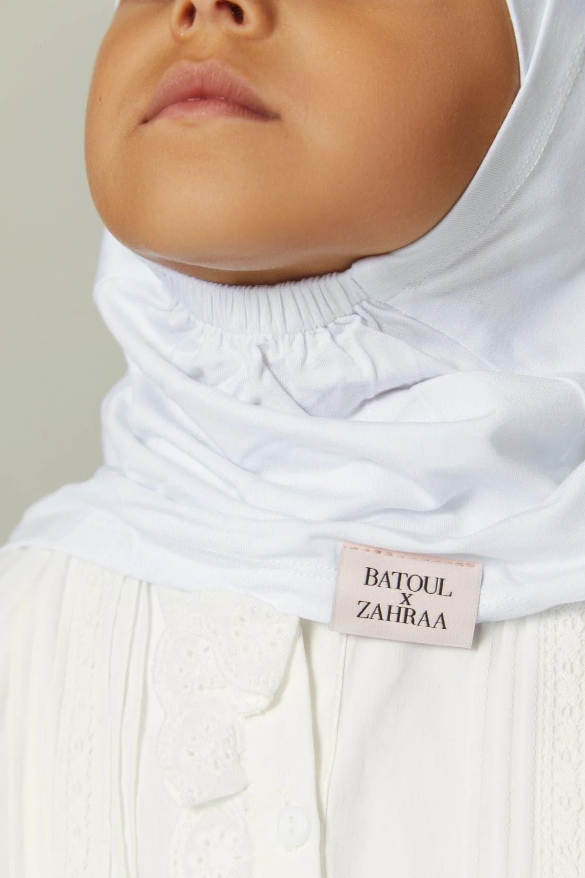 Youth Two Piece Jersey Hijab- White Crush - Image 4