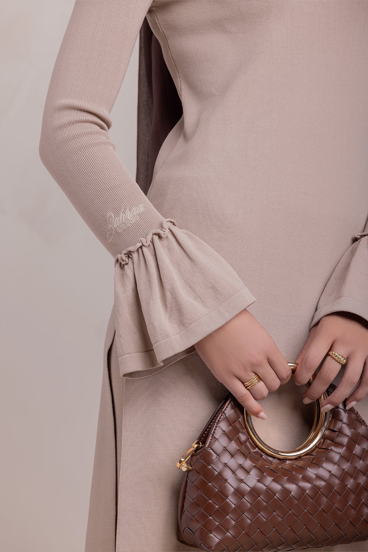 Yusra Knit Pant- Taupe - Image 11