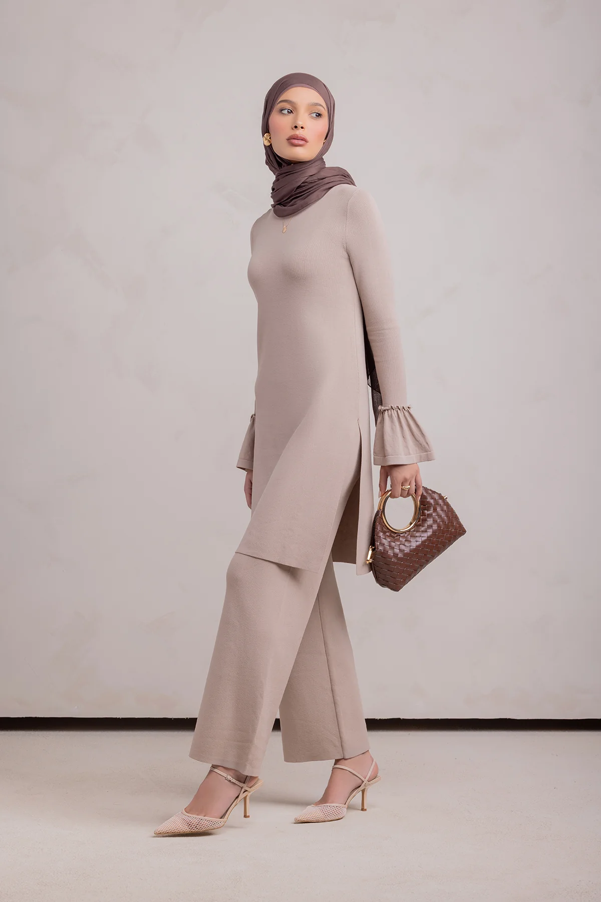 Yusra Knit Pant- Taupe - Image 13