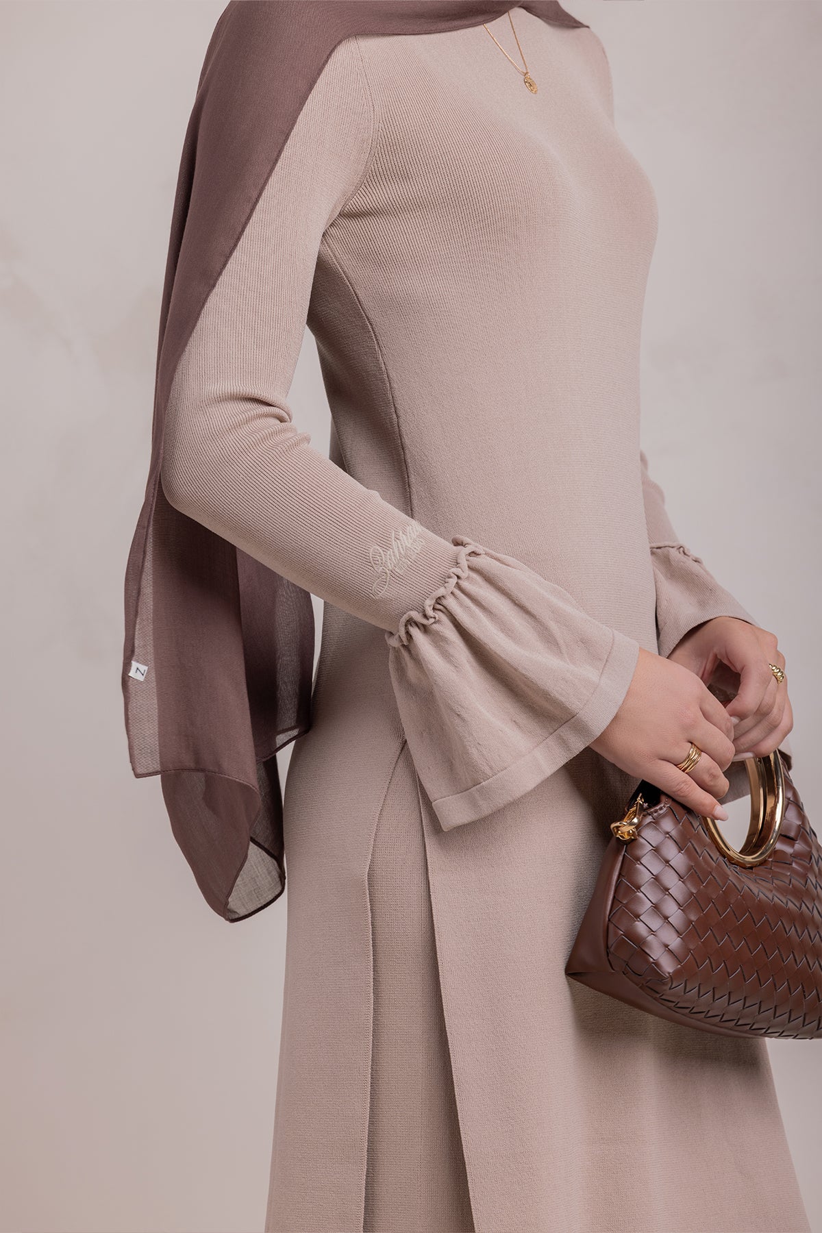 Yusra Knit Pant- Taupe - Image 9