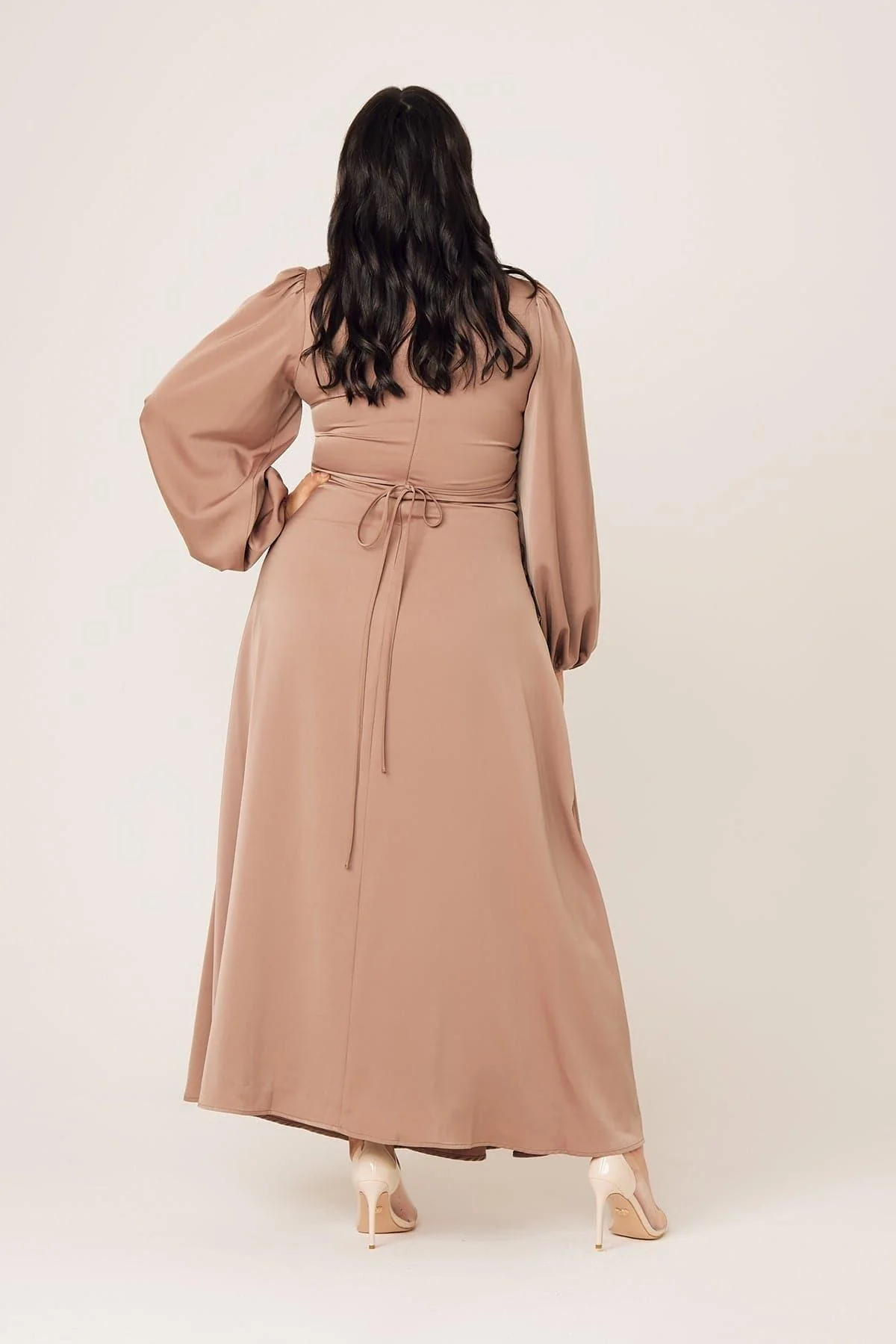 Yvonne Ruched Maxi Dress- Sand - Image 12