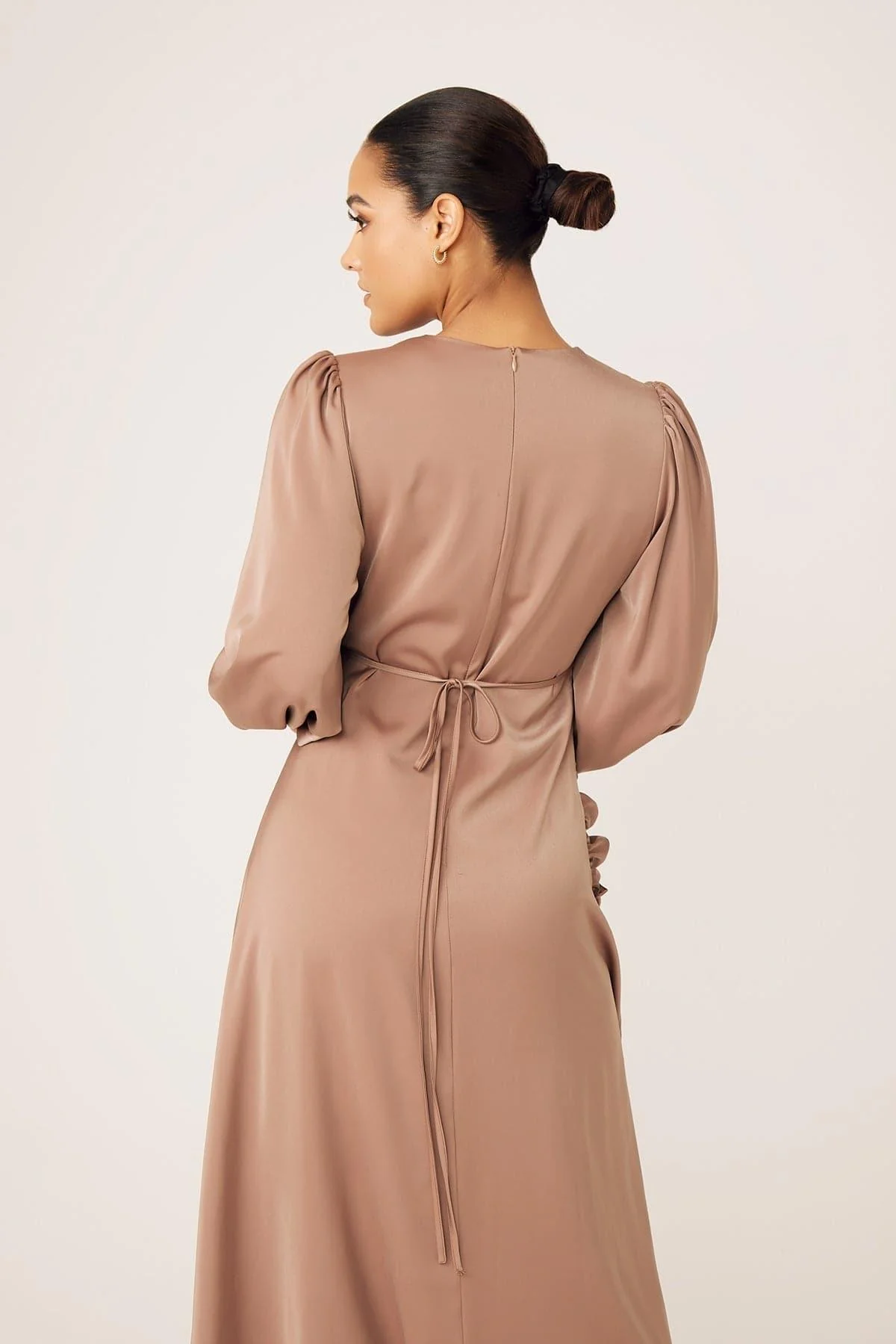 Yvonne Ruched Maxi Dress- Sand - Image 17