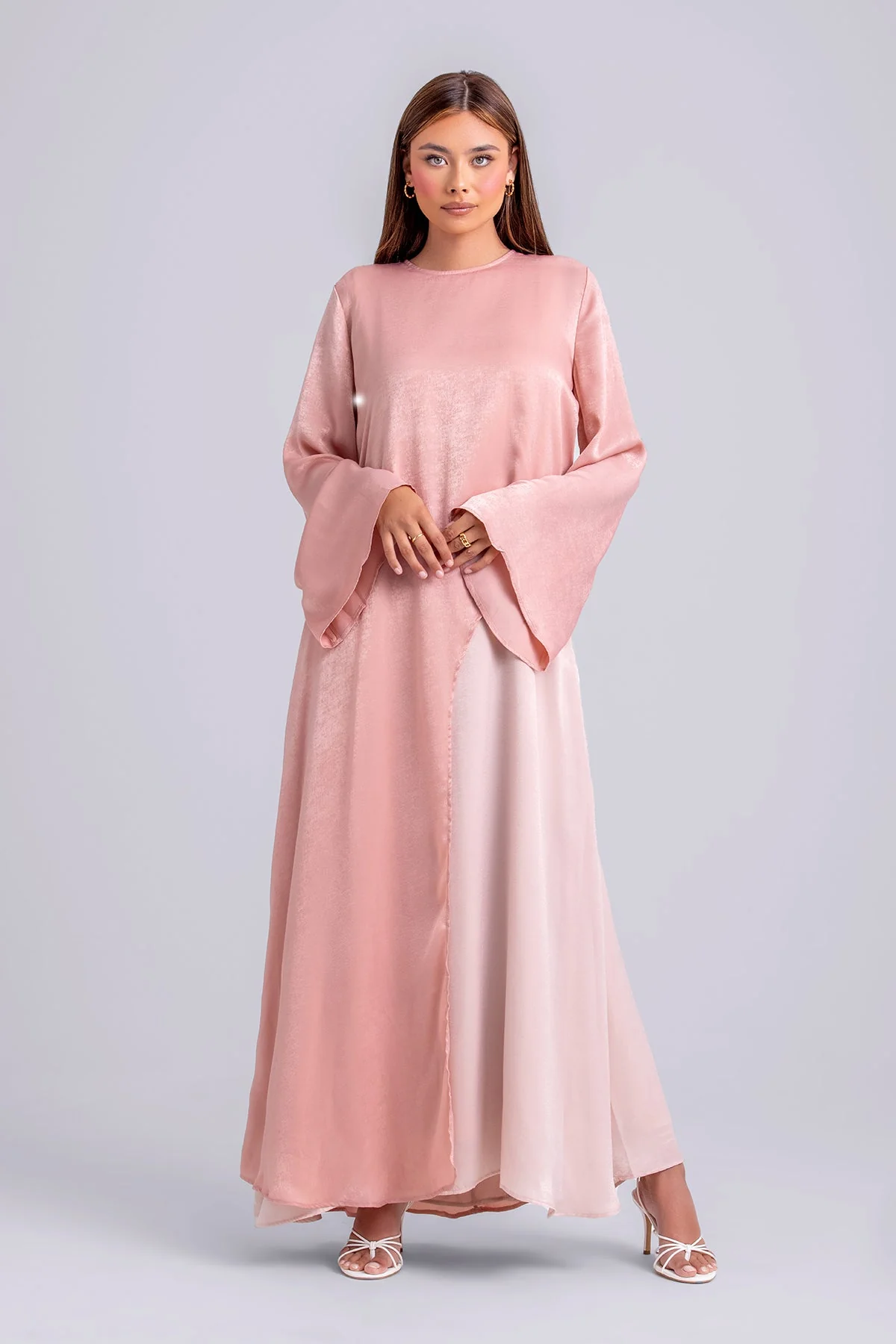 Zahra Two Piece Abaya Set- Think Pink