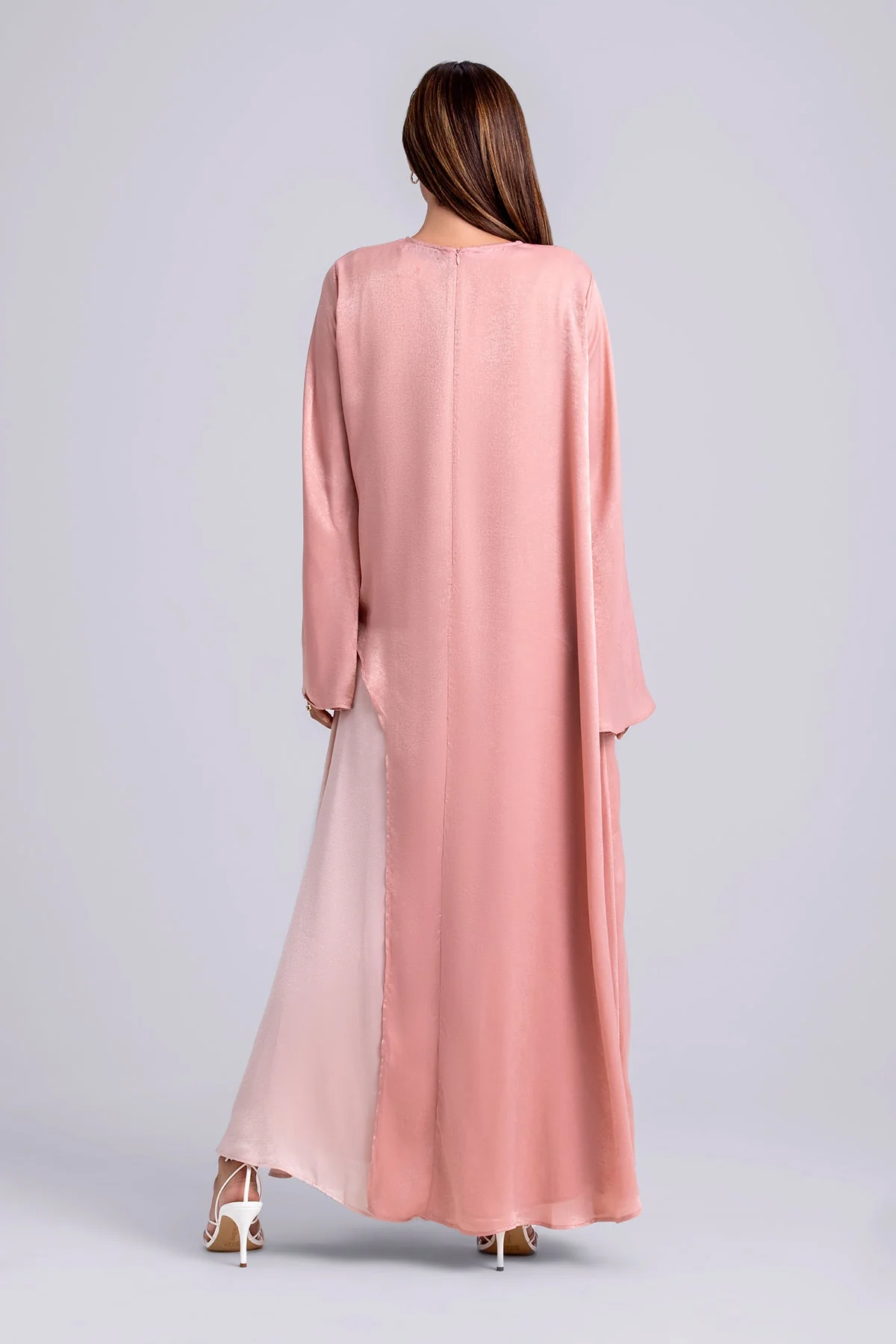 Zahra Two Piece Abaya Set- Think Pink - Image 6