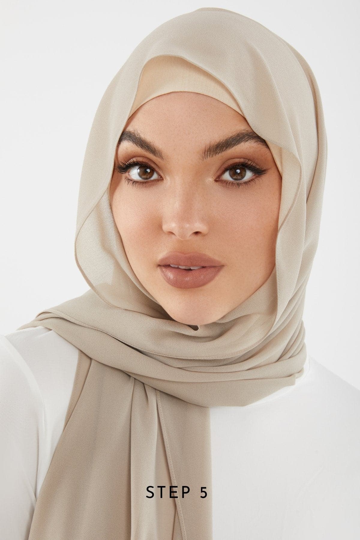 Zahraa Instant Chiffon Hijab- Bone - Image 5